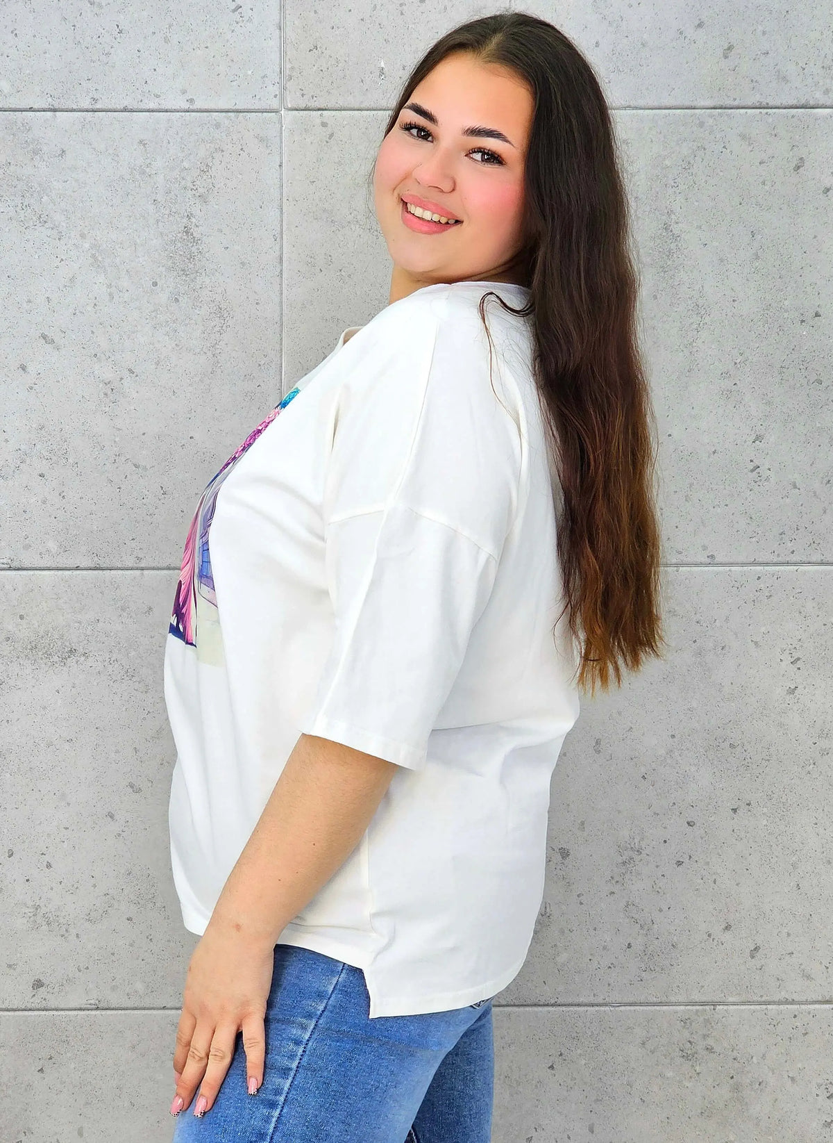 Bluzka plus size z nadrukiem – stylowy T-shirt XXL Stylowa XL