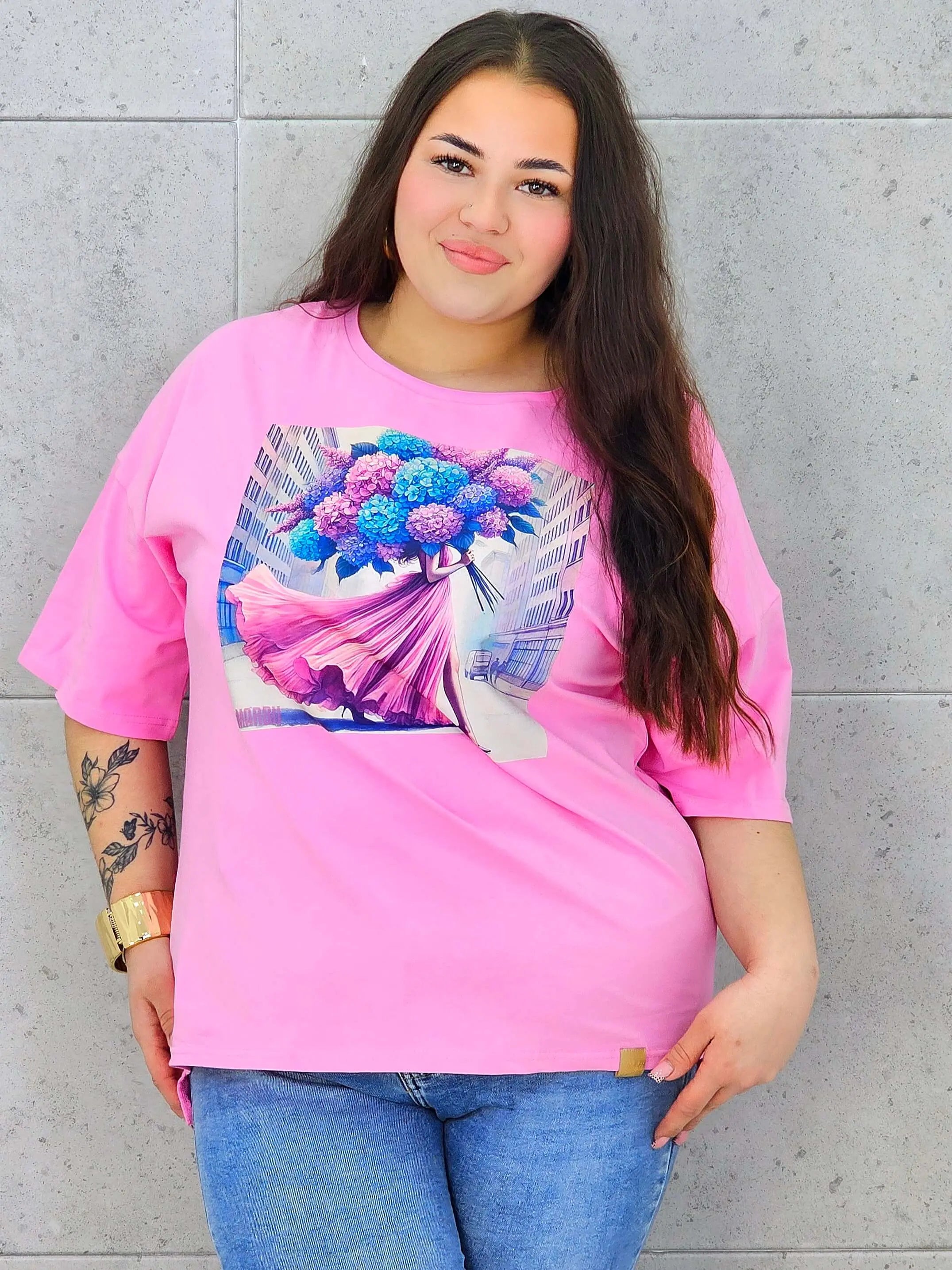 Bluzka plus size z nadrukiem – stylowy T-shirt XXL Stylowa XL