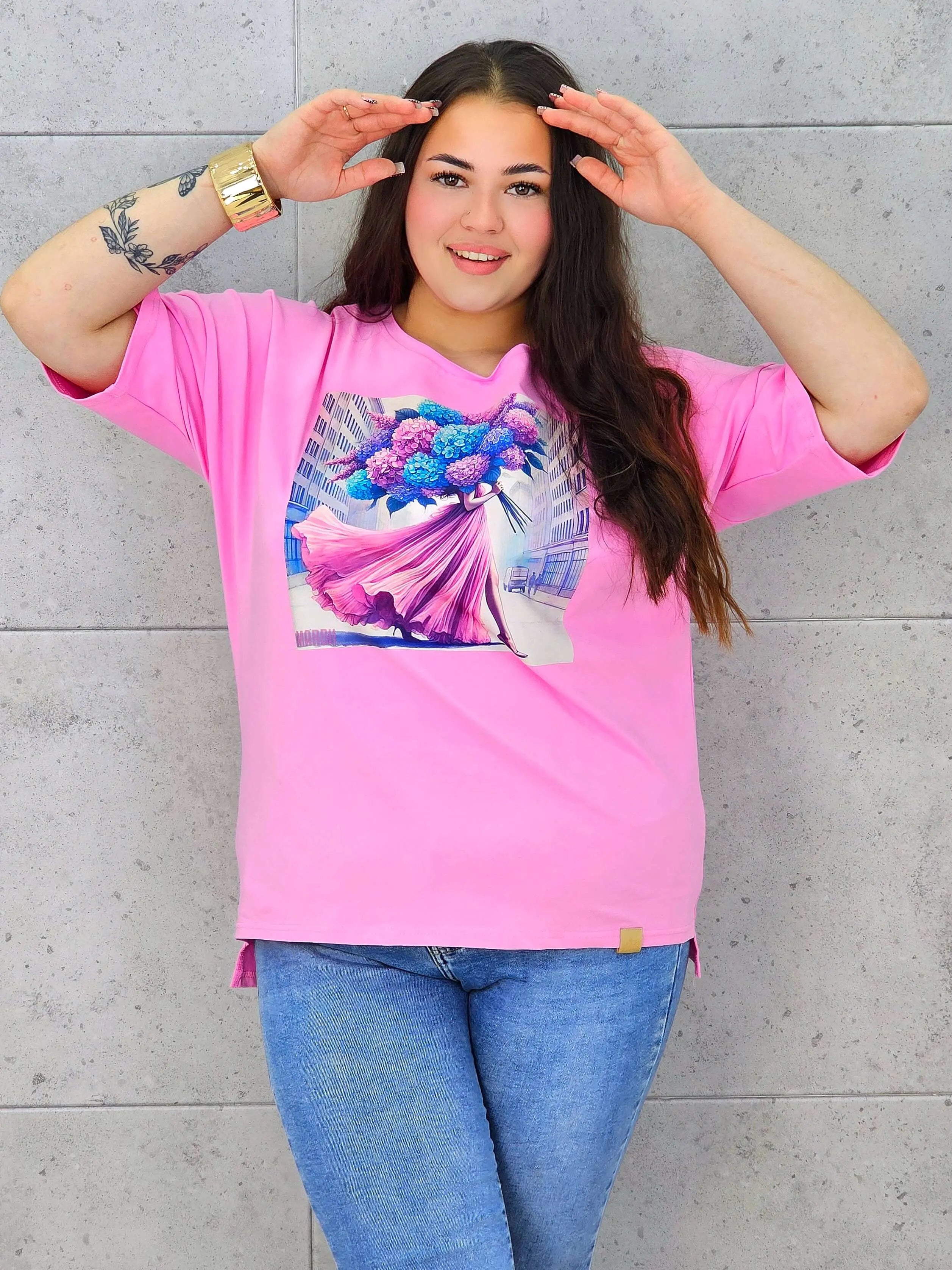 Bluzka plus size z nadrukiem – stylowy T-shirt XXL Stylowa XL