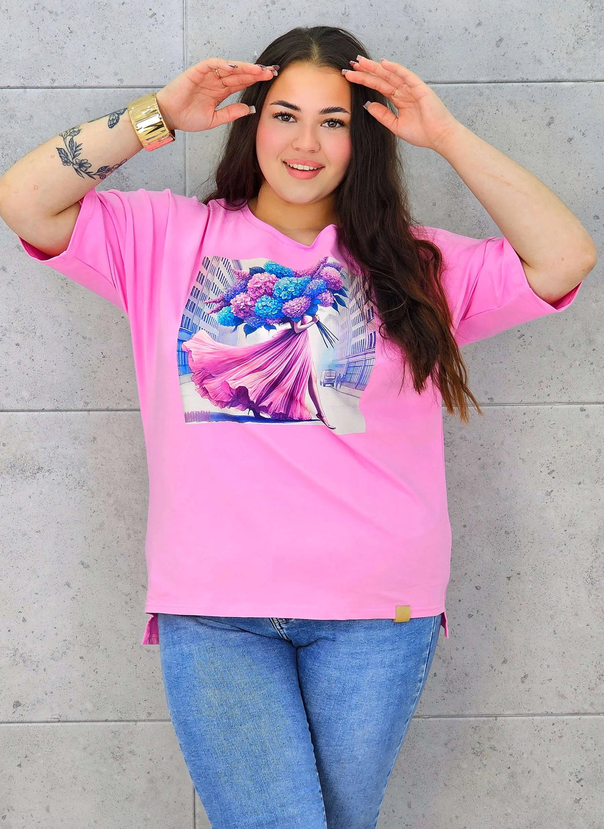 Bluzka plus size z nadrukiem – stylowy T-shirt XXL Stylowa XL