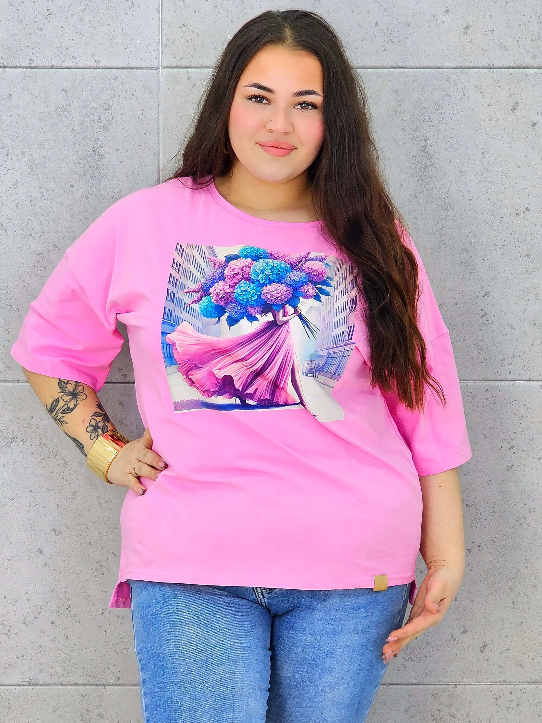 Bluzka plus size z nadrukiem – stylowy T-shirt XXL Stylowa XL