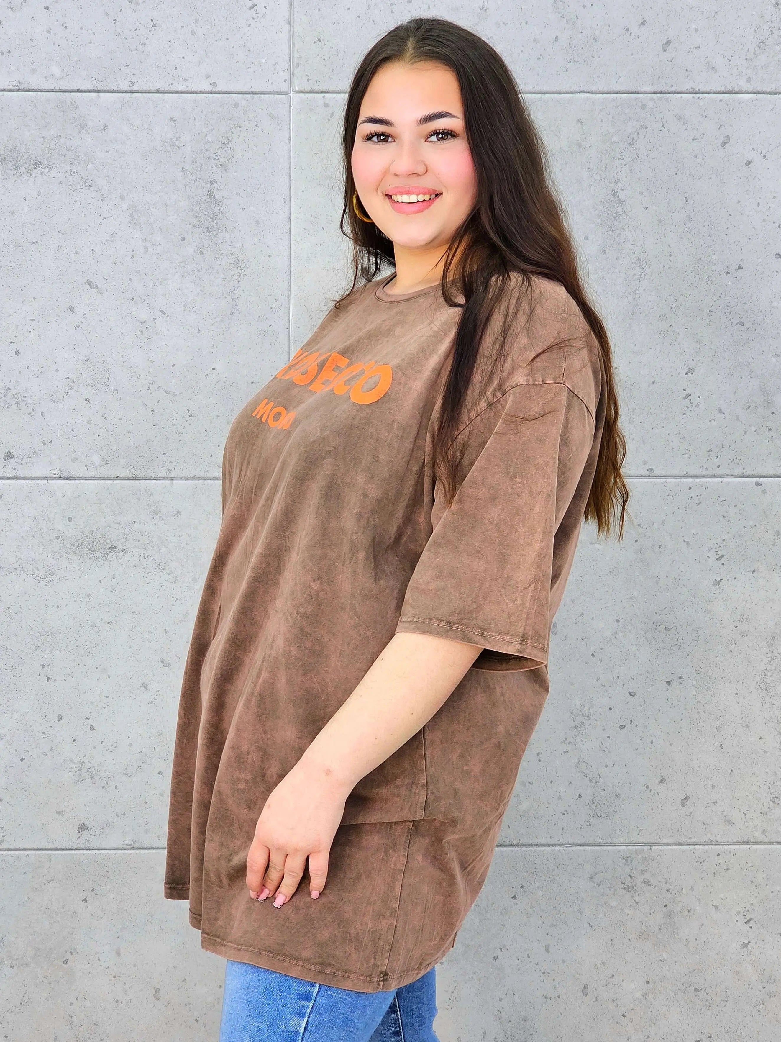 Bluzka plus size z napisem PROSECCO MOOD – stylowy luz XXL Stylowa XL