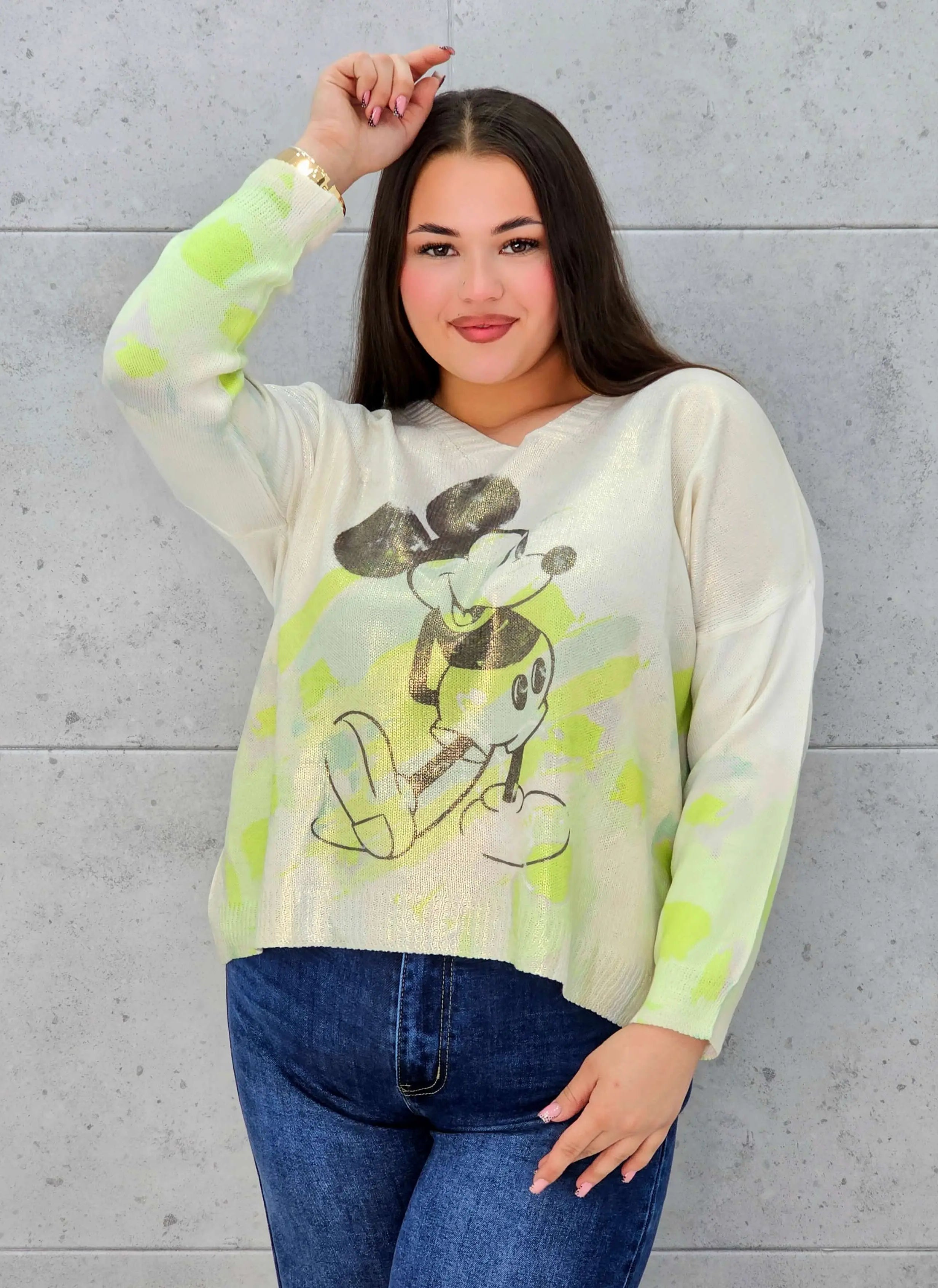 Bluzka sweterkowa plus size z nadrukiem – lekka i stylowa Stylowa XL Stylowa XL