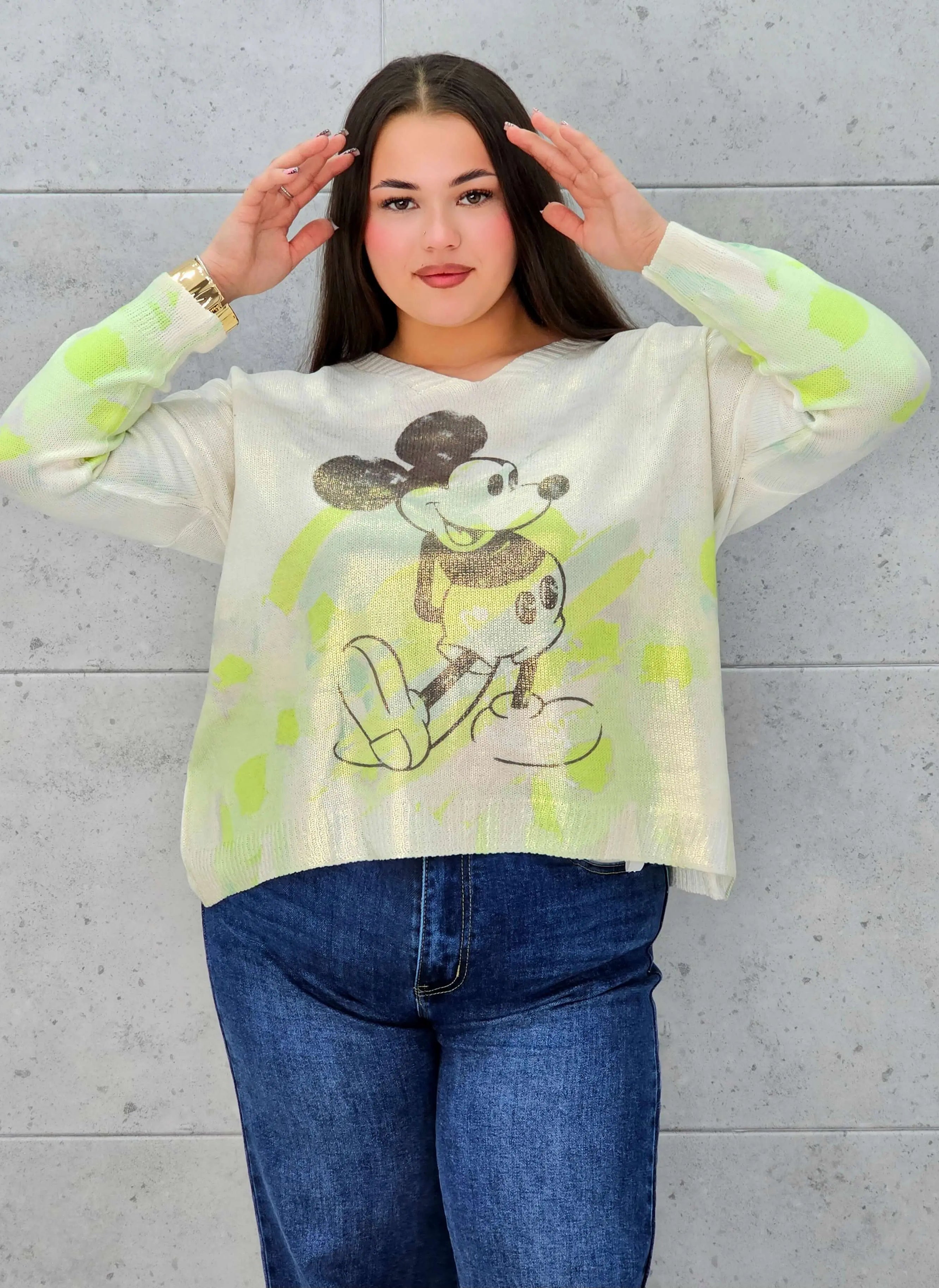 Bluzka sweterkowa plus size z nadrukiem – lekka i stylowa Stylowa XL Stylowa XL