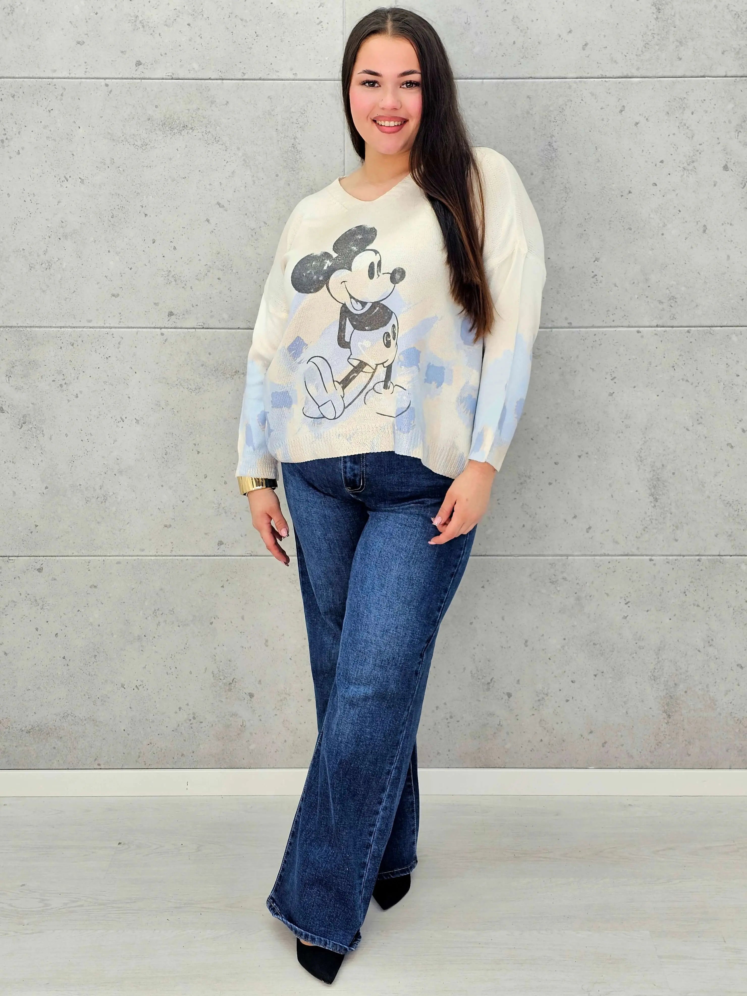 Bluzka sweterkowa plus size z nadrukiem – lekka i stylowa Stylowa XL Stylowa XL