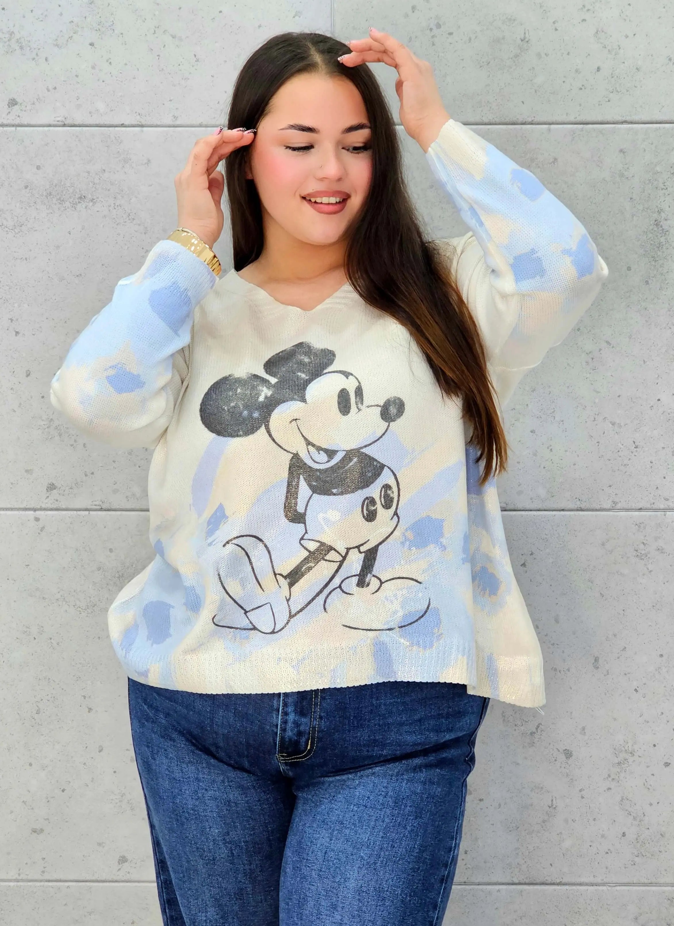 Bluzka sweterkowa plus size z nadrukiem – lekka i stylowa Stylowa XL Stylowa XL