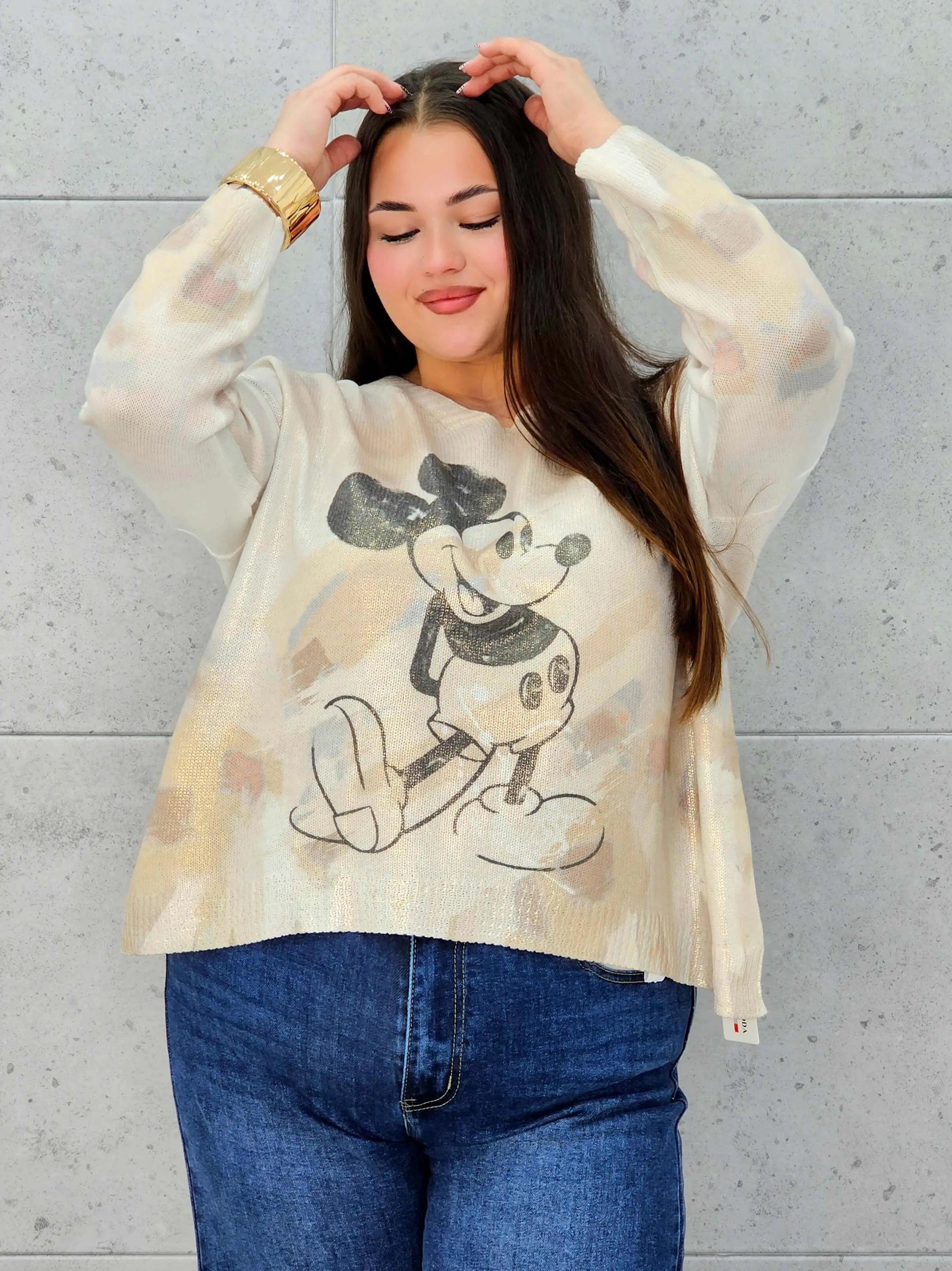 Bluzka sweterkowa plus size z nadrukiem – lekka i stylowa Stylowa XL Stylowa XL