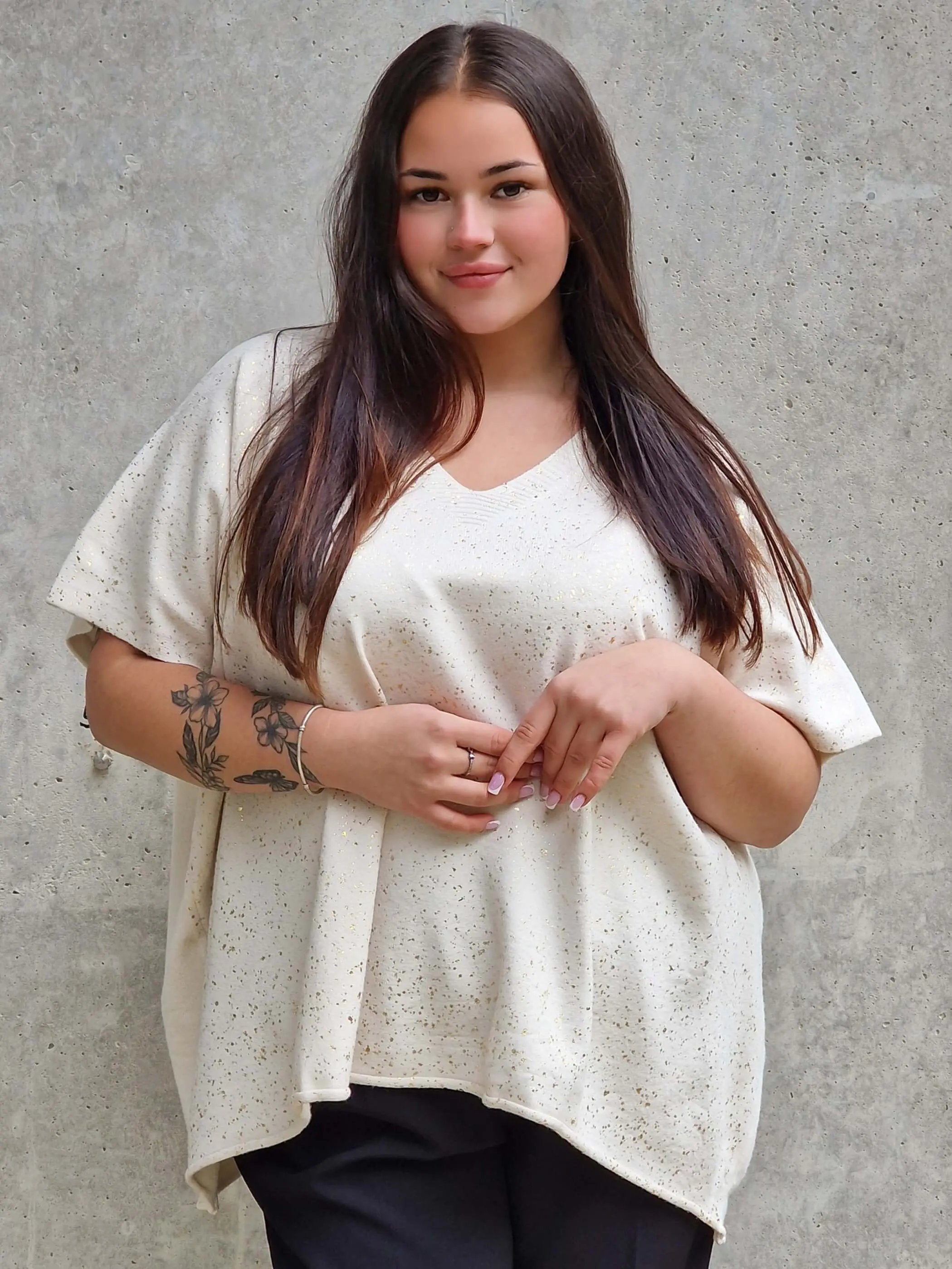 Bluzka sweterkowa z krótkim rękawem Stylowa XL