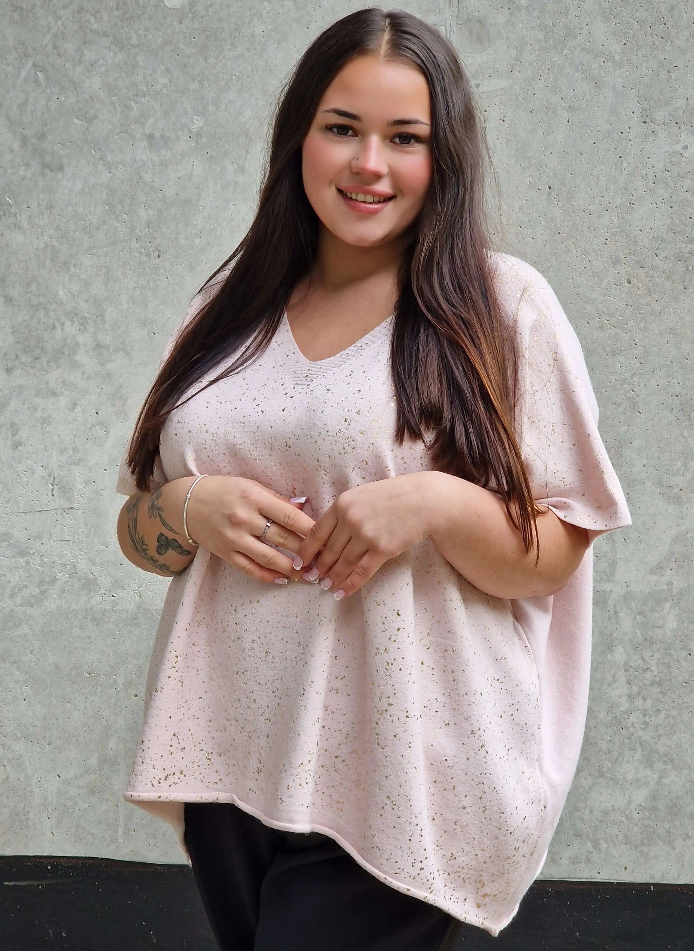 Bluzka sweterkowa z krótkim rękawem Stylowa XL