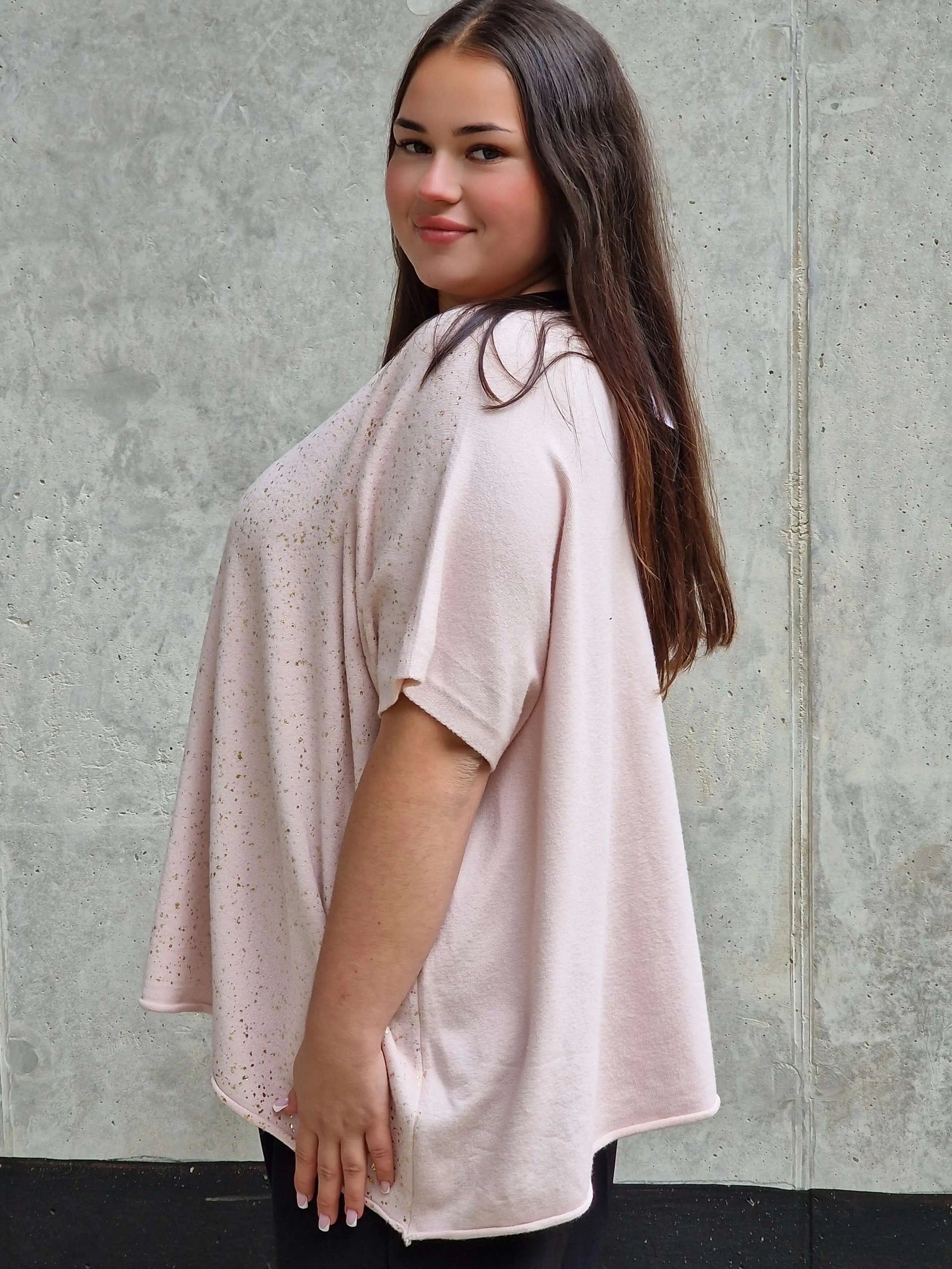 Bluzka sweterkowa z krótkim rękawem Stylowa XL