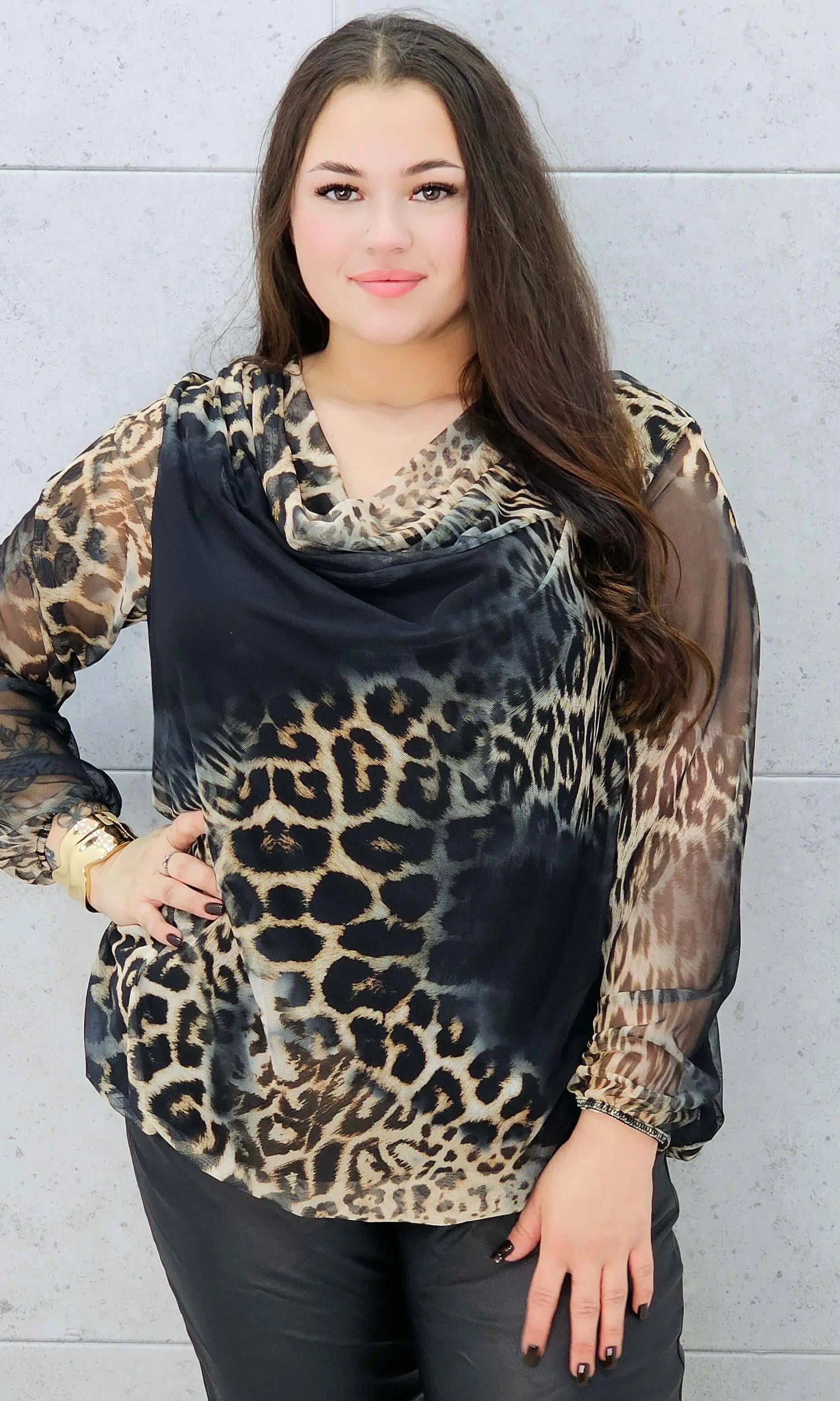 bluzka w panterkę plus size