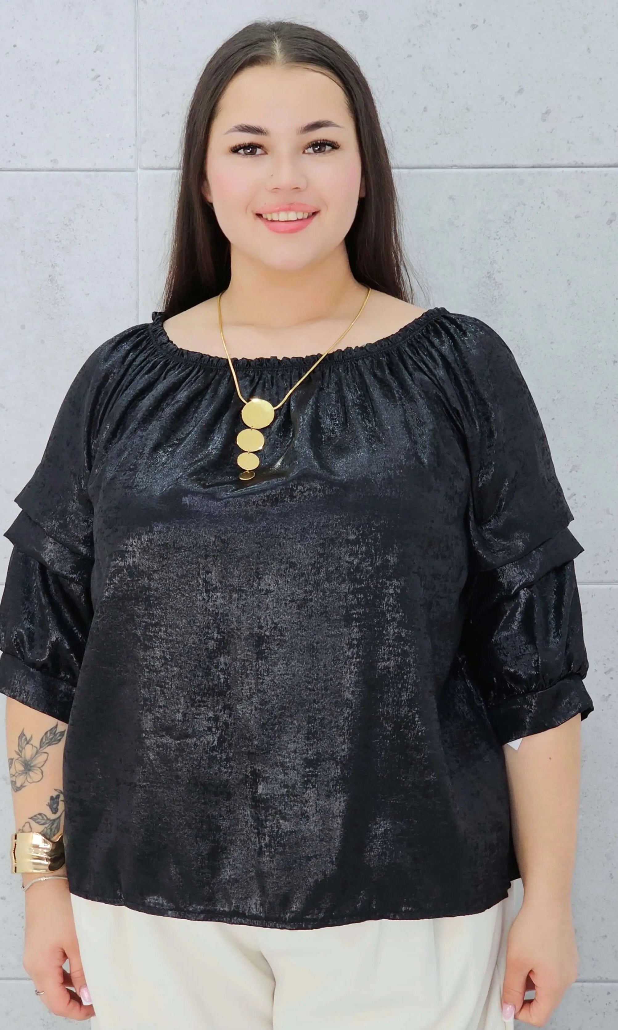 Bluzka z Efektem Błysku Stylowa XL