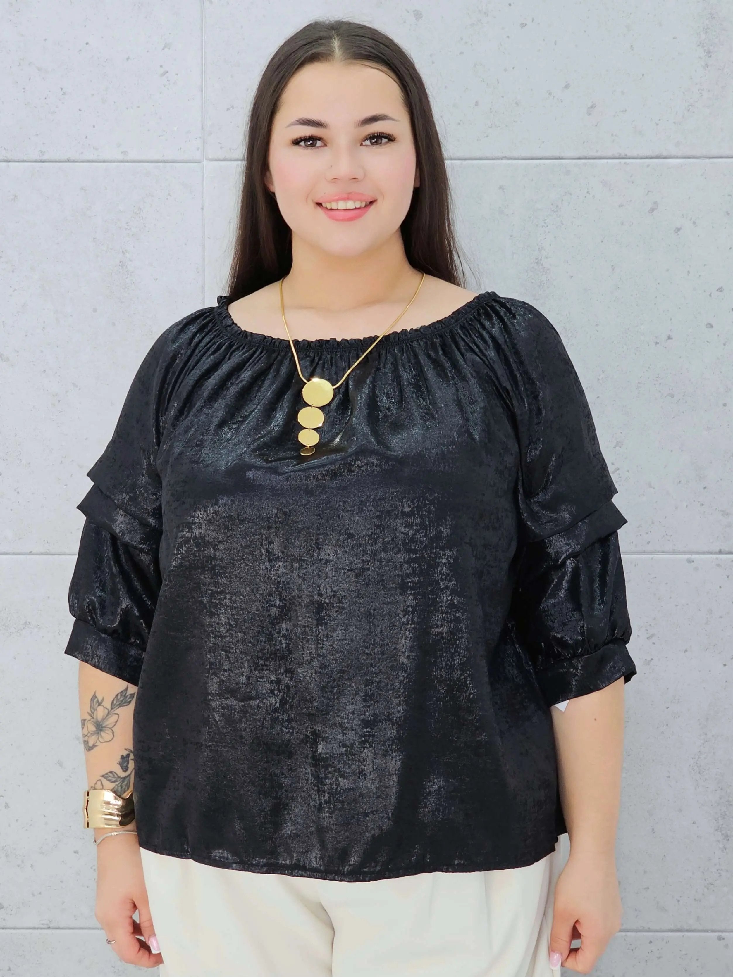 Bluzka z Efektem Błysku Stylowa XL