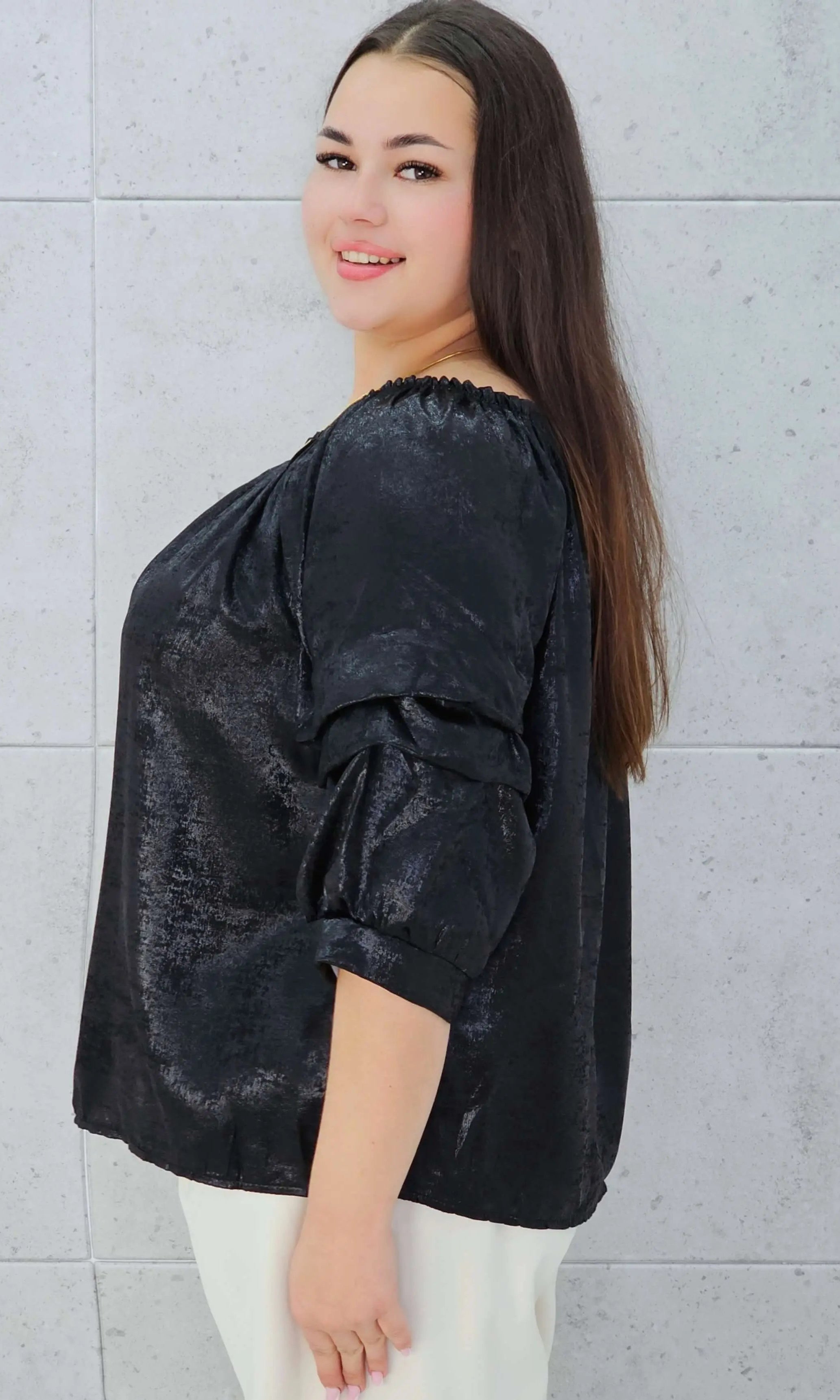 Bluzka z Efektem Błysku Stylowa XL