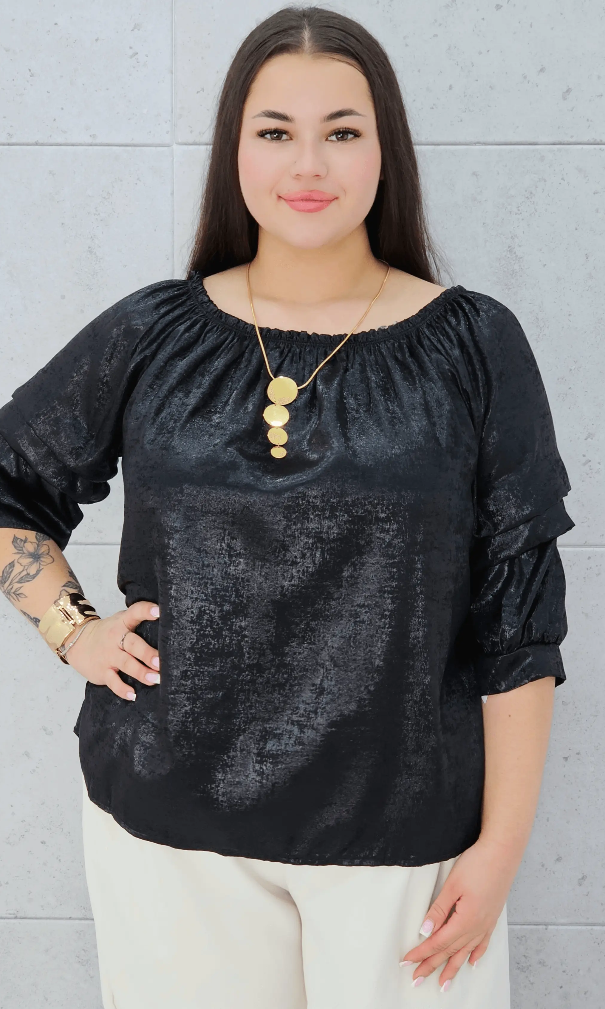 Bluzka z Efektem Błysku Stylowa XL