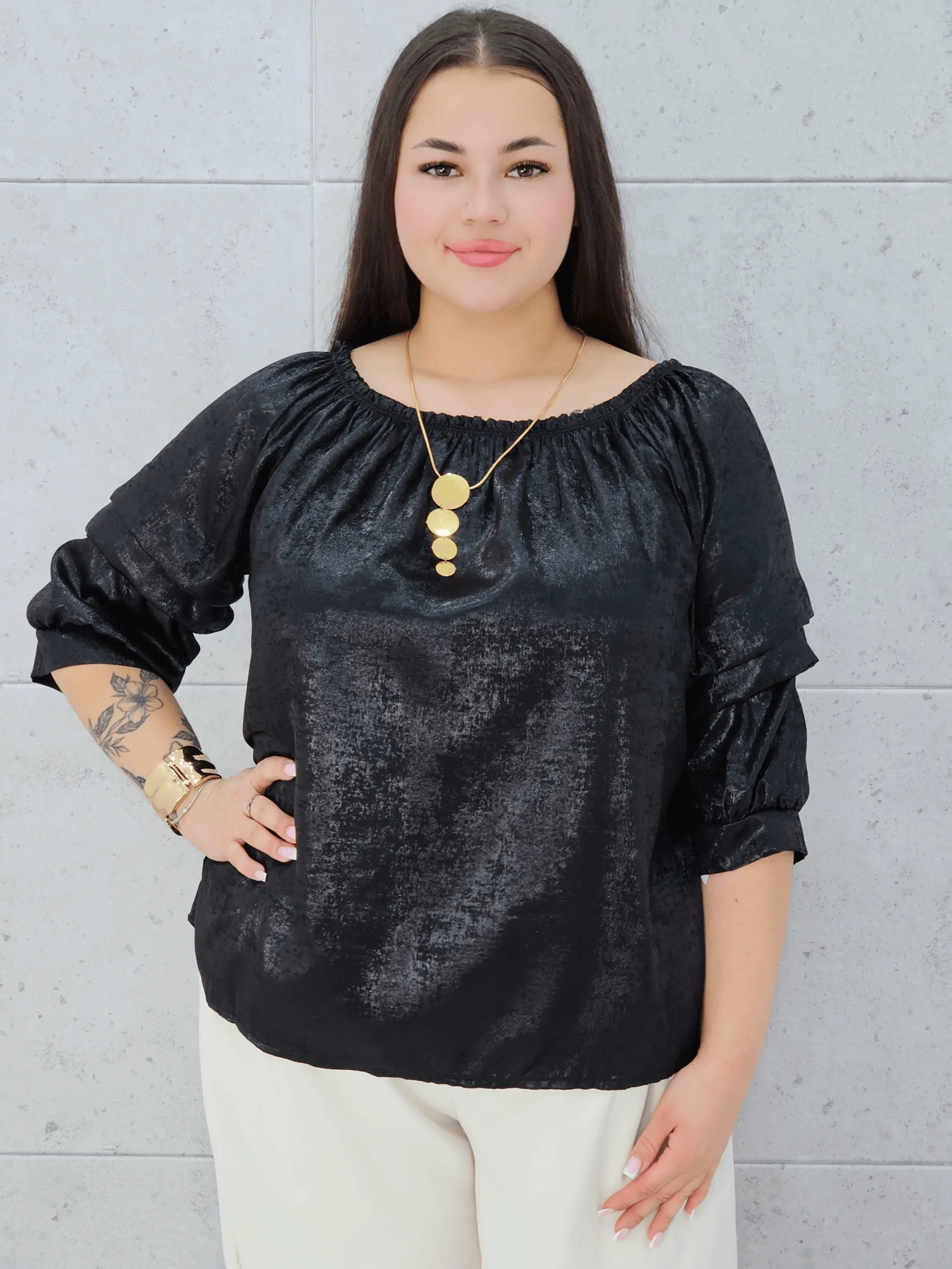 Bluzka z Efektem Błysku Stylowa XL