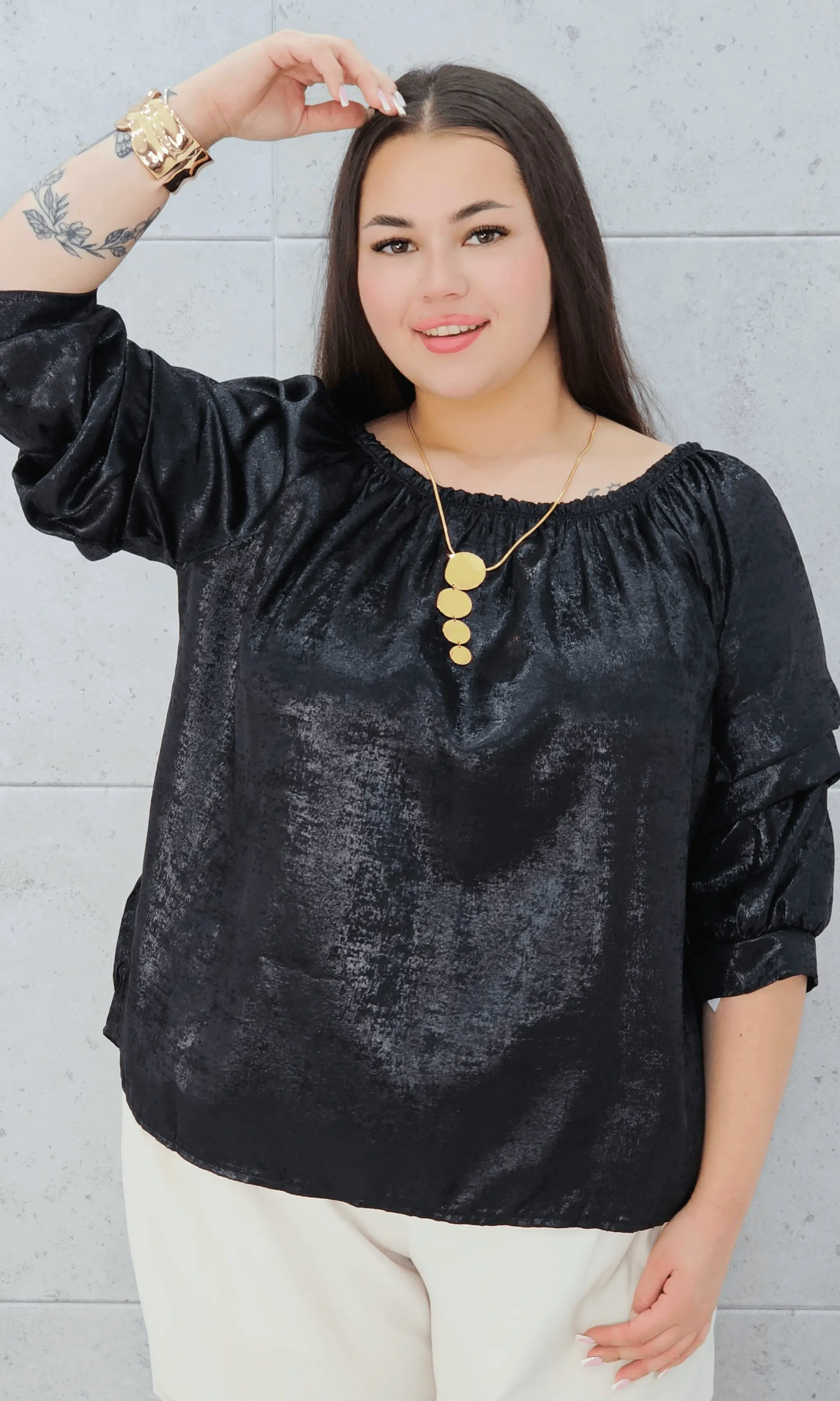 Bluzka z Efektem Błysku Stylowa XL