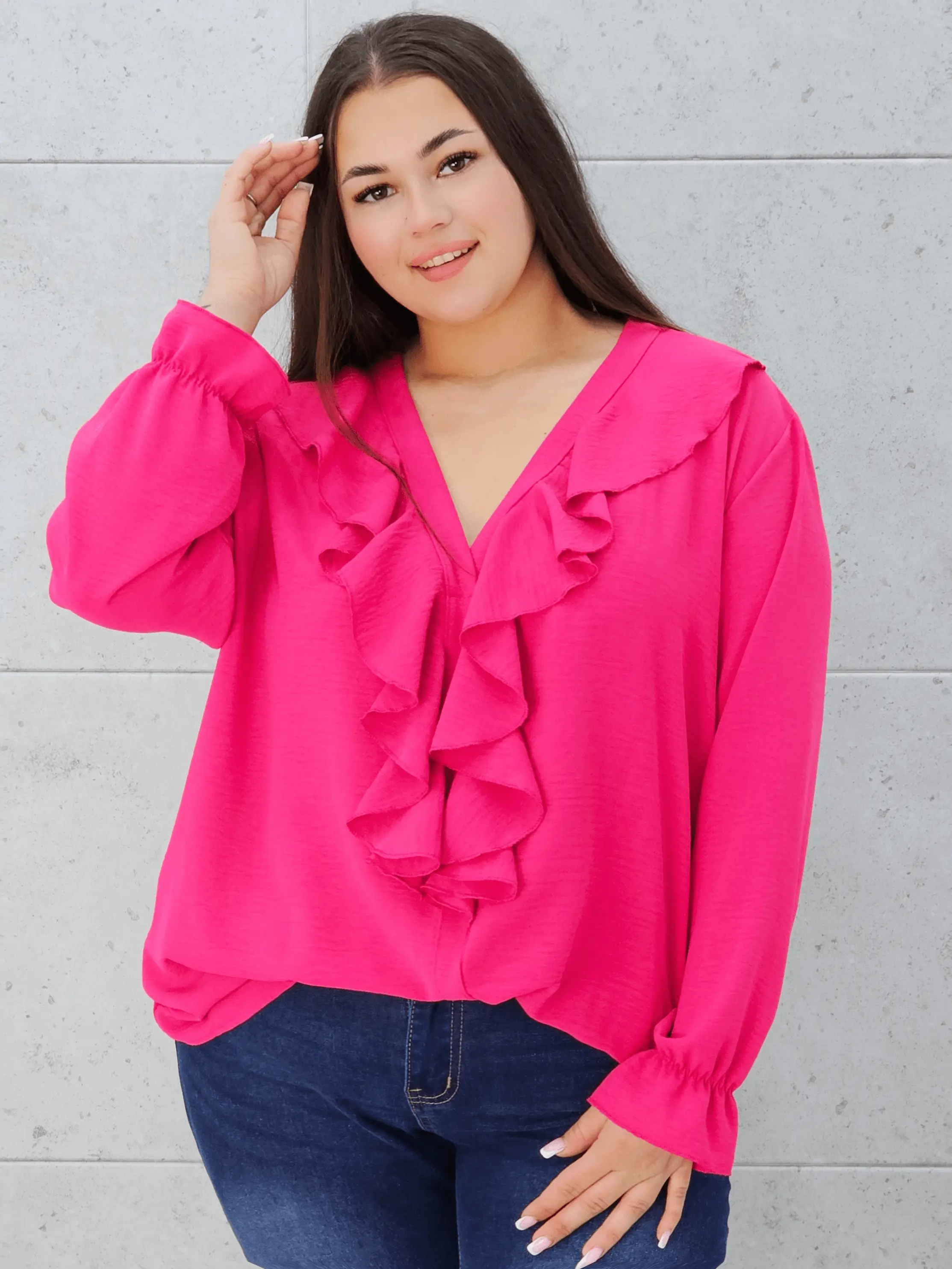 Bluzka z falbanami Stylowa XL