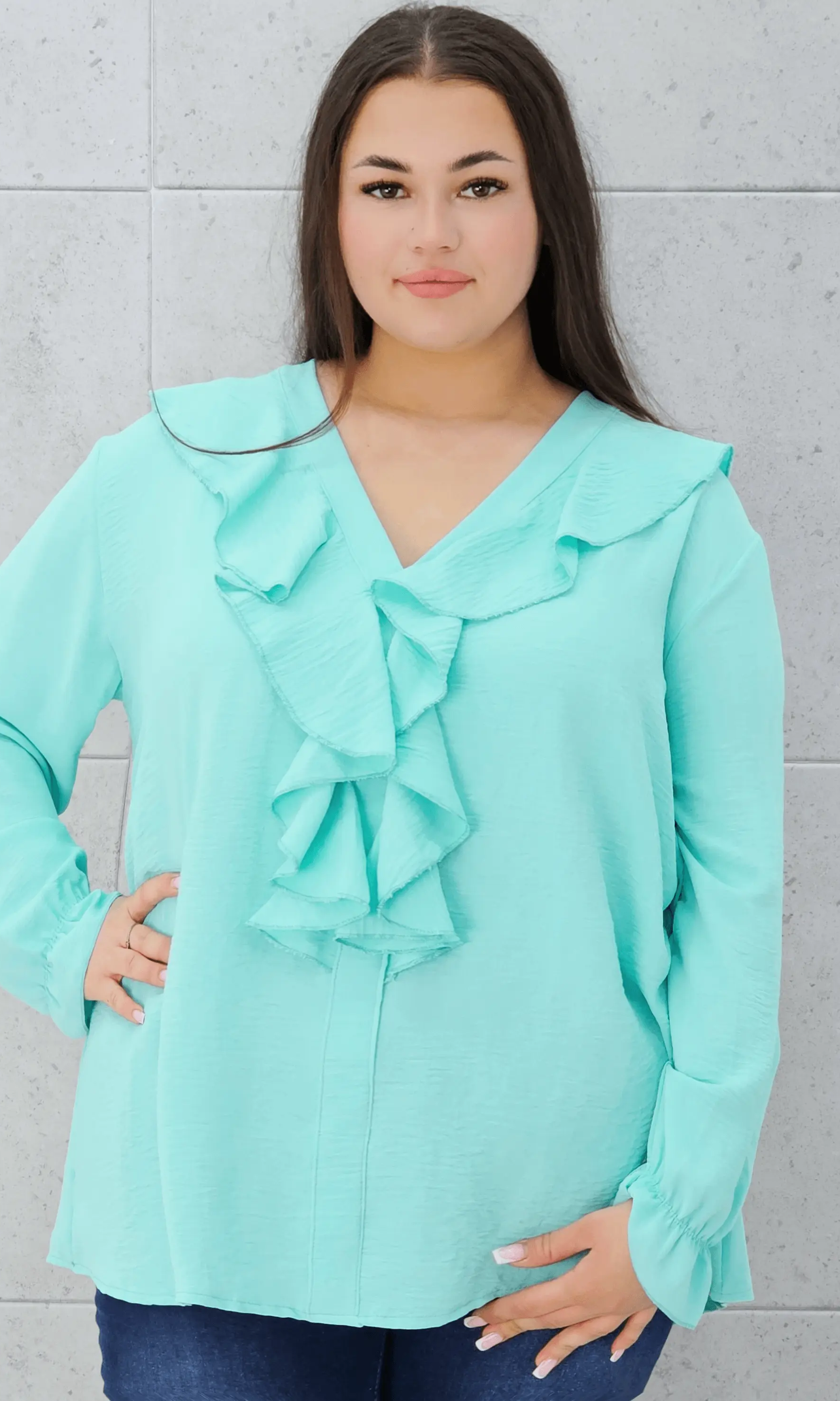 Bluzka z falbanami Stylowa XL