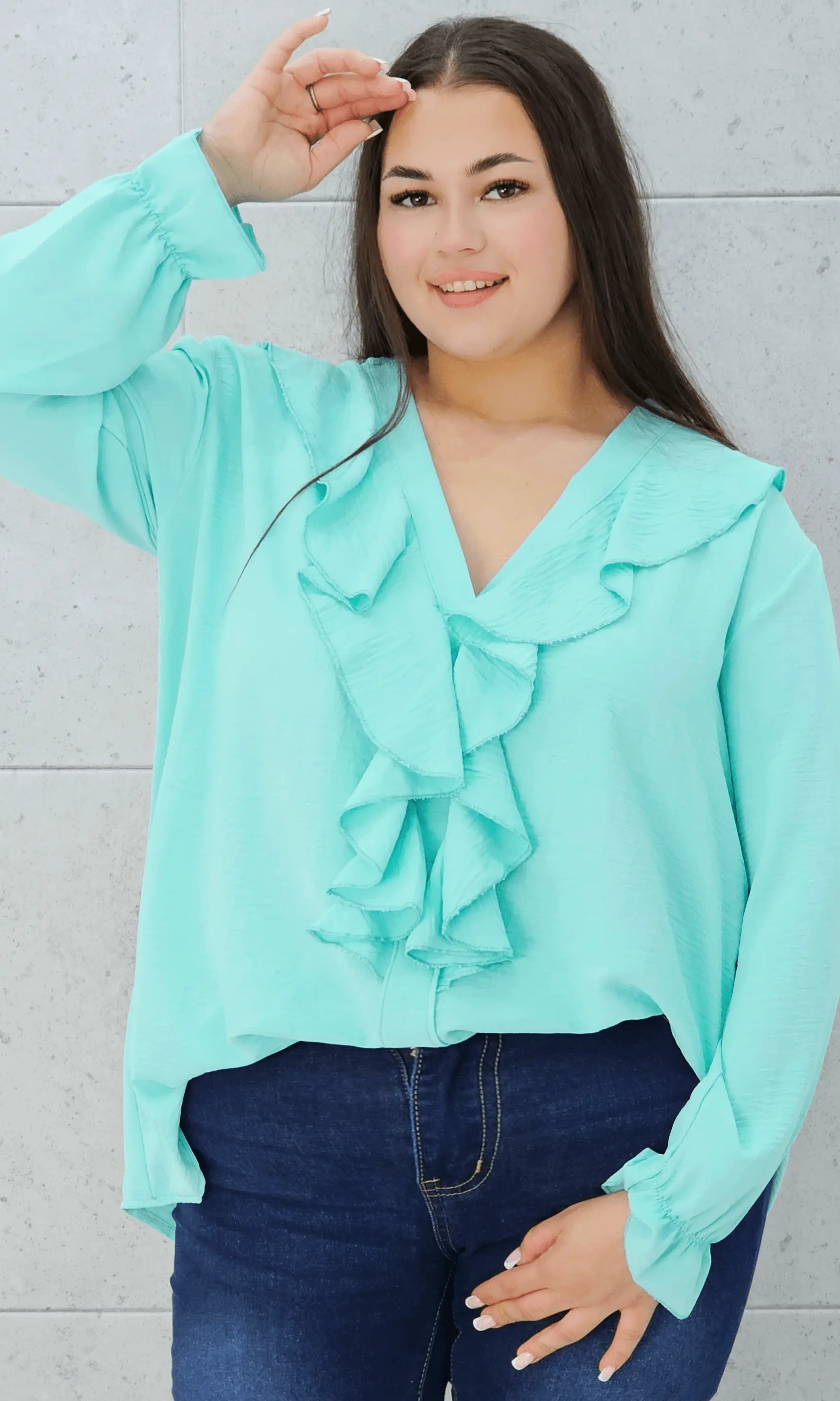 Bluzka z falbanami Stylowa XL