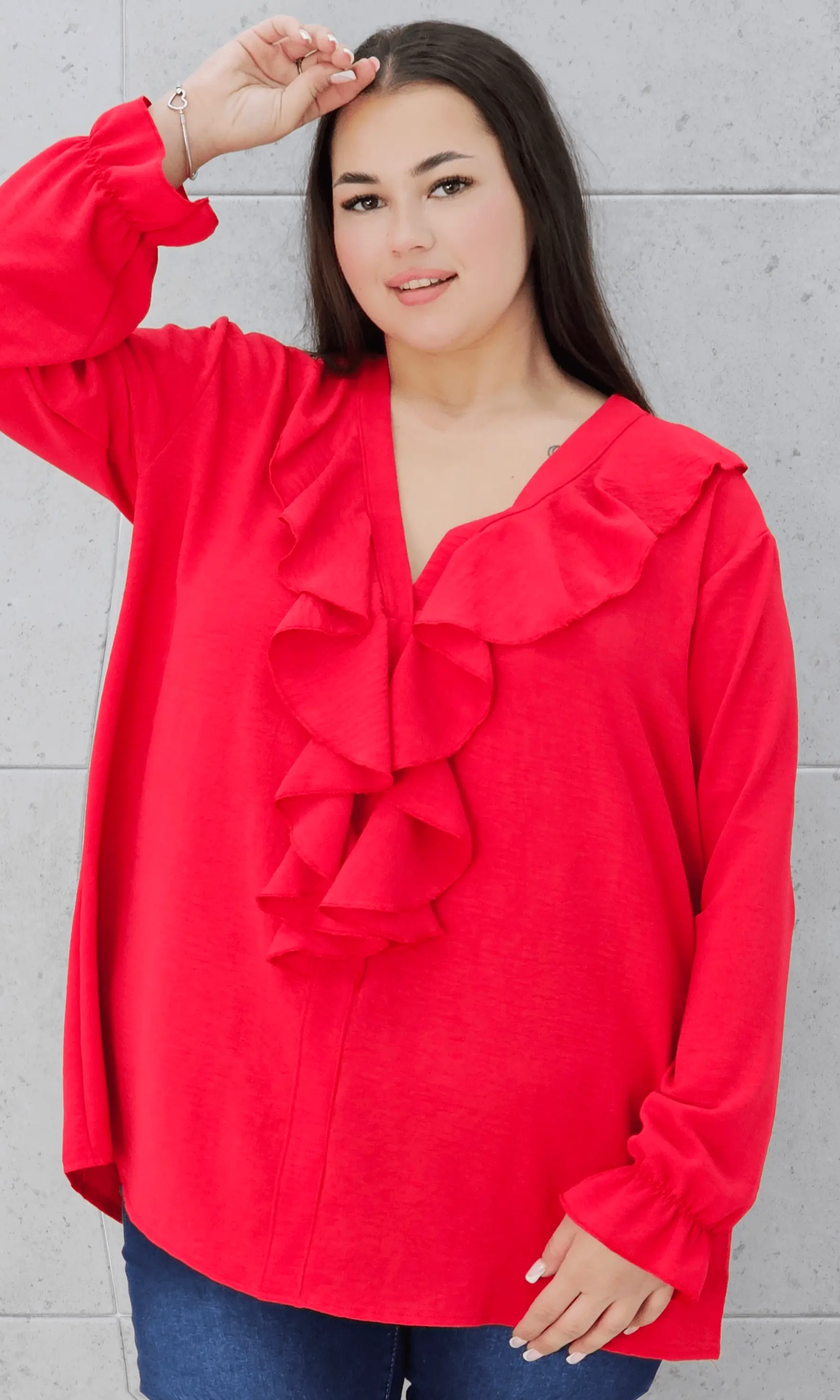 Bluzka z falbanami Stylowa XL