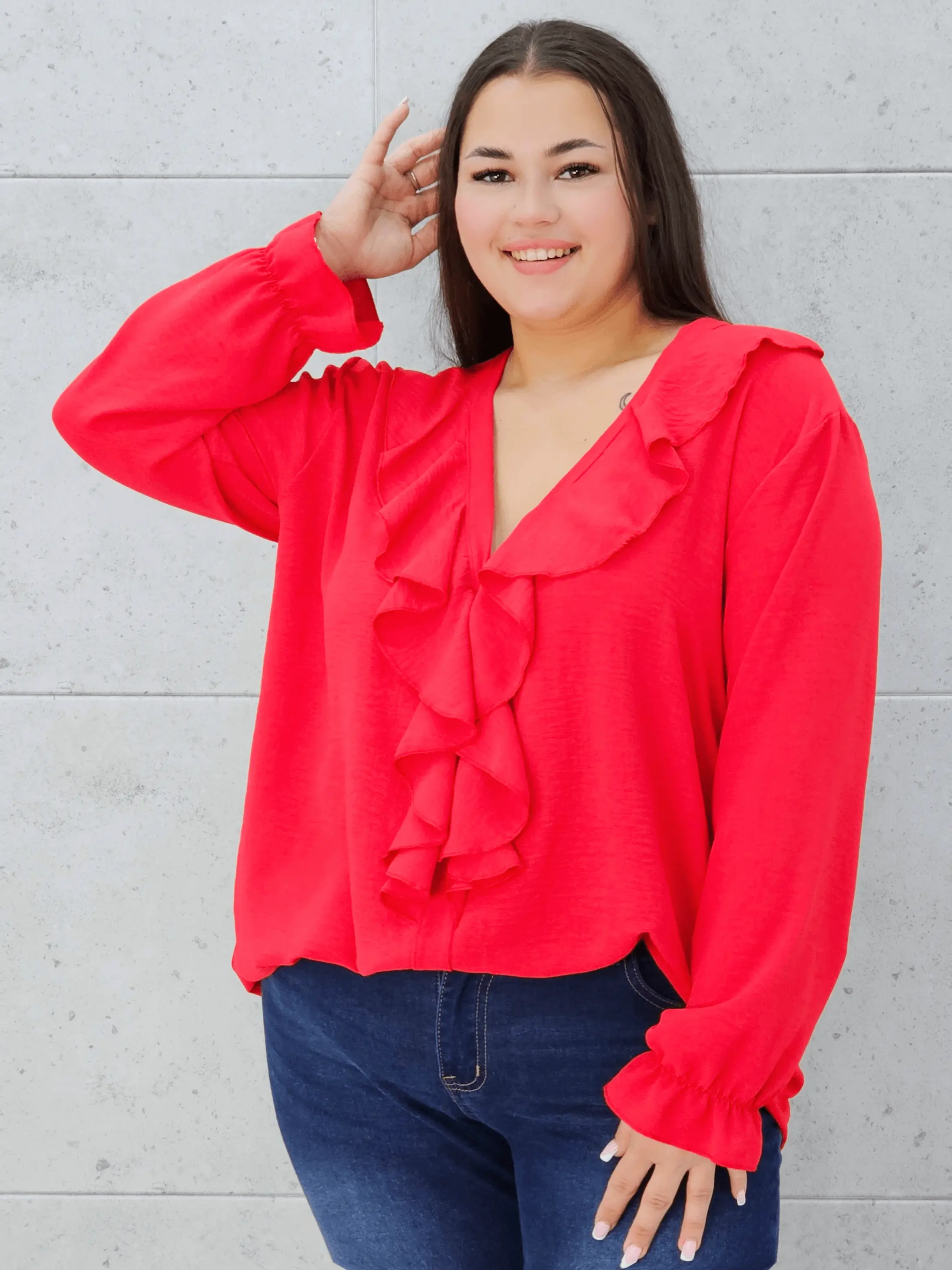 Bluzka z falbanami Stylowa XL