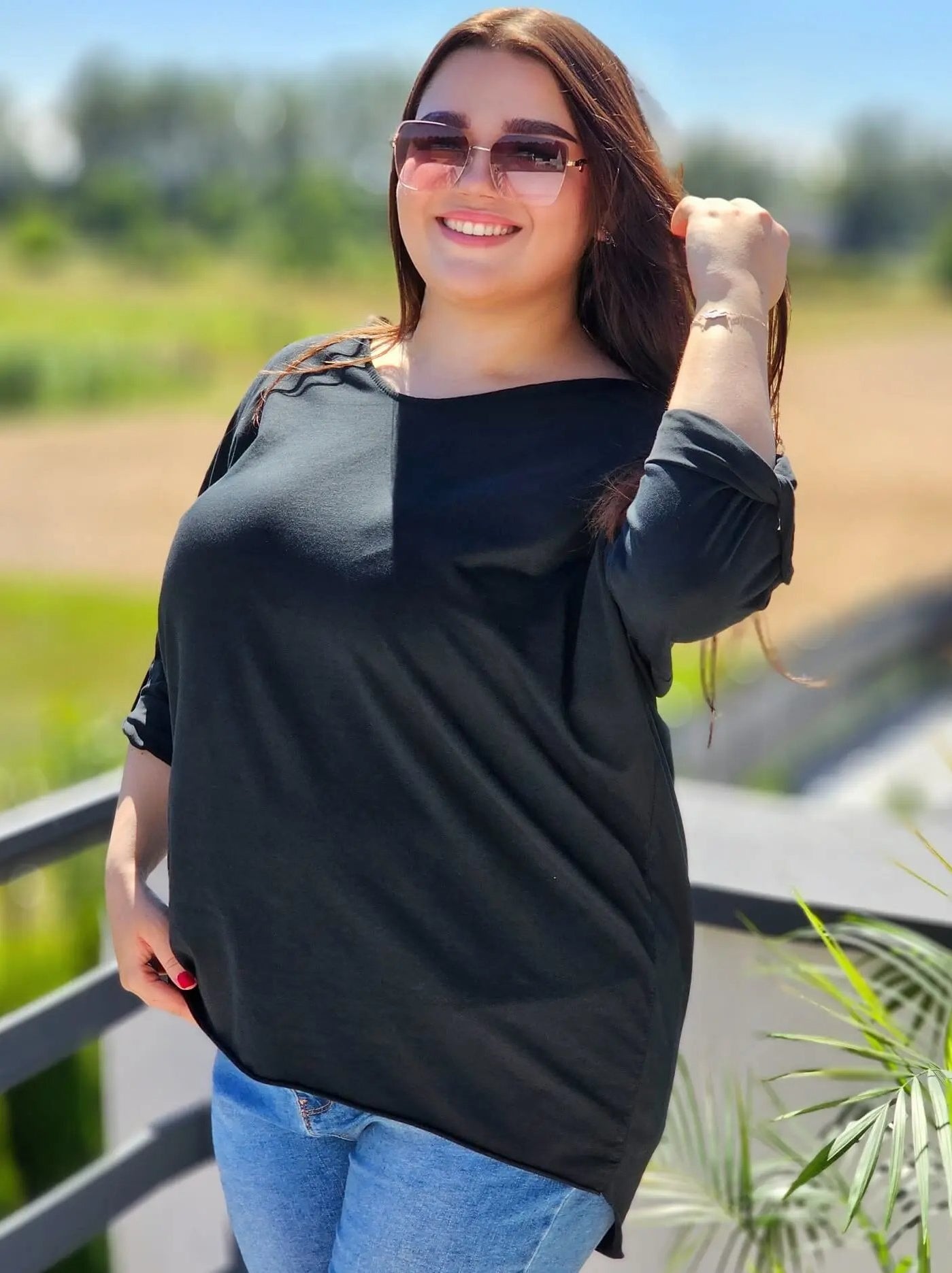 Bluzka z ozdobnym wiązaniem na plecach Stylowa XL