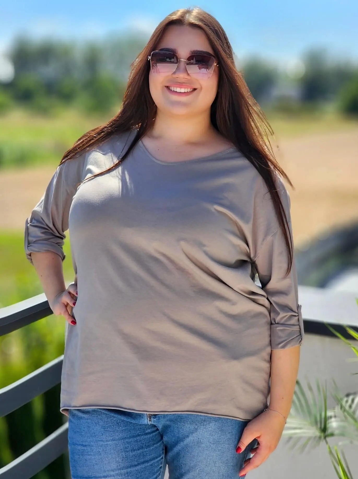 Bluzka z ozdobnym wiązaniem na plecach Stylowa XL