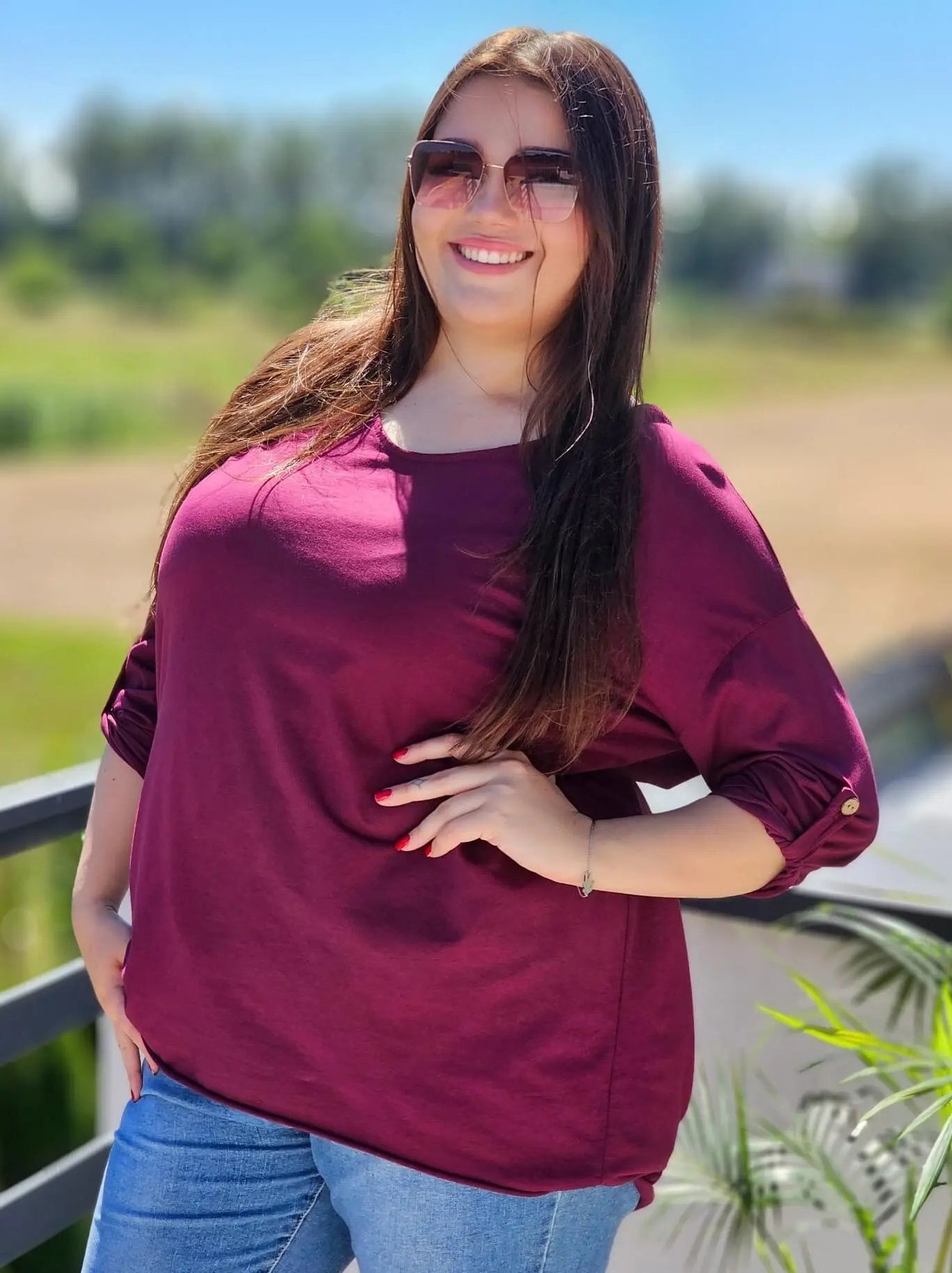 Bluzka z ozdobnym wiązaniem na plecach Stylowa XL