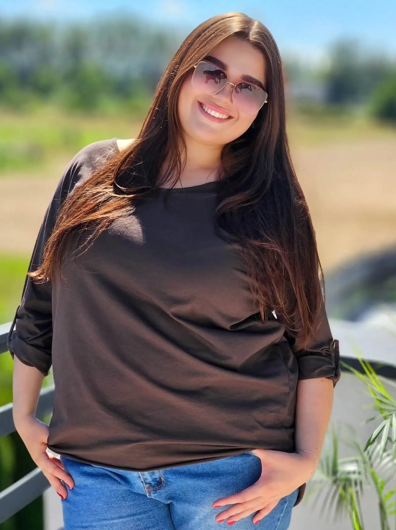 Bluzka z ozdobnym wiązaniem na plecach Stylowa XL