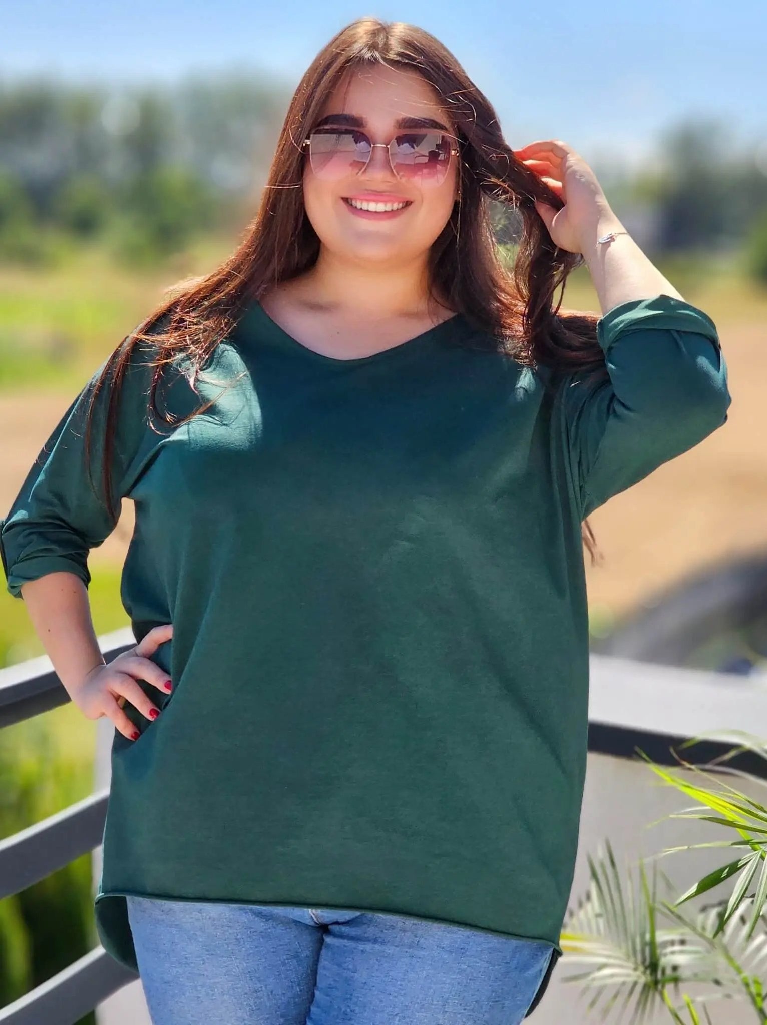 Bluzka z ozdobnym wiązaniem na plecach Stylowa XL