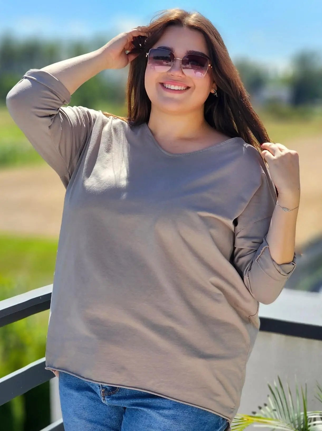 Bluzka z ozdobnym wiązaniem na plecach Stylowa XL