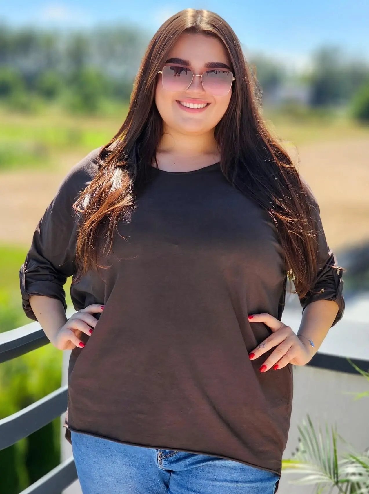 Bluzka z ozdobnym wiązaniem na plecach Stylowa XL