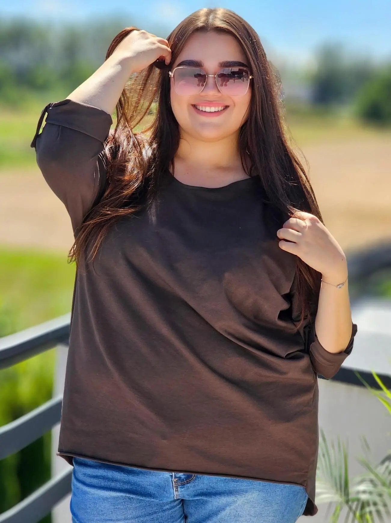 Bluzka z ozdobnym wiązaniem na plecach Stylowa XL