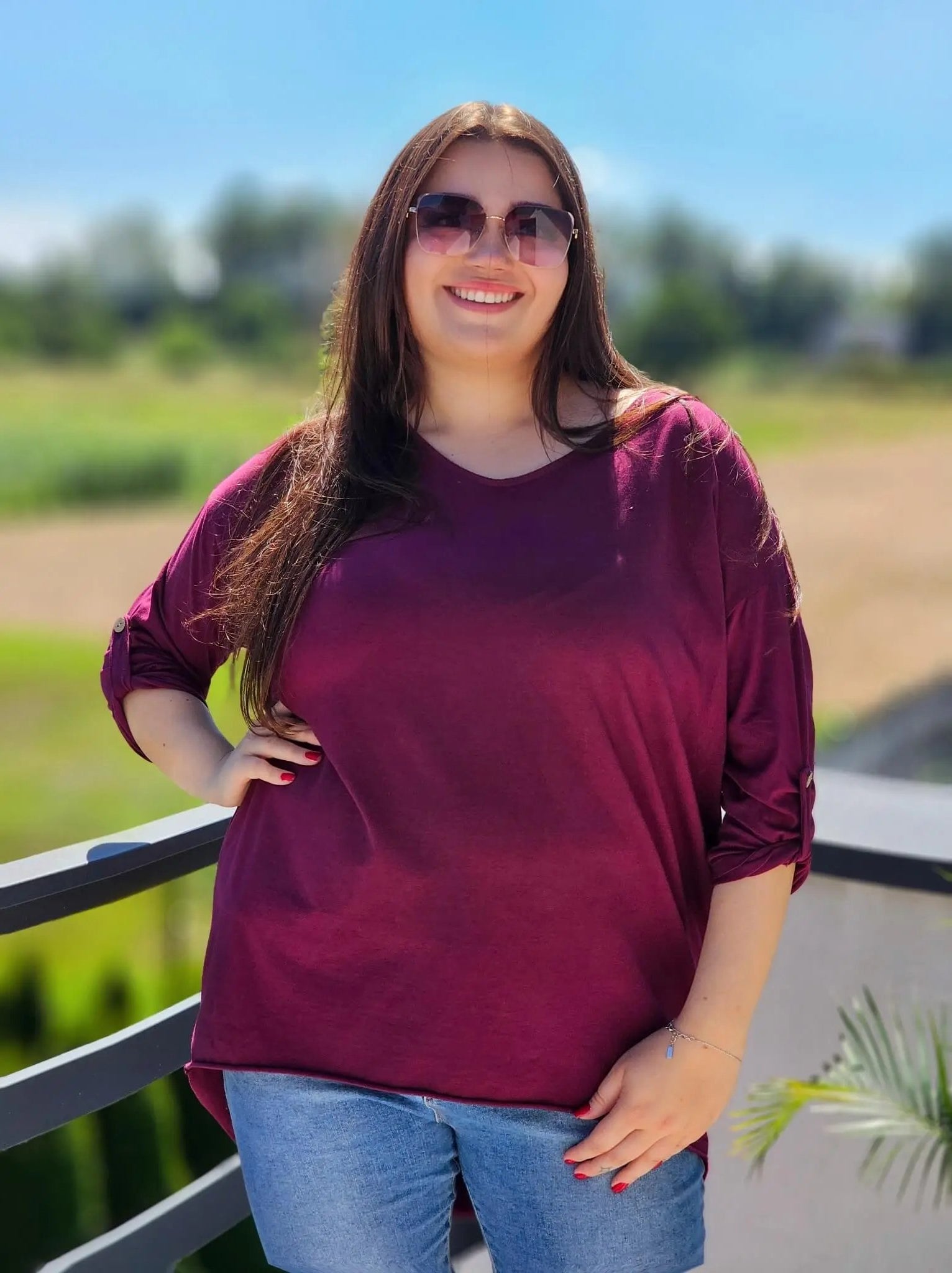 Bluzka z ozdobnym wiązaniem na plecach Stylowa XL