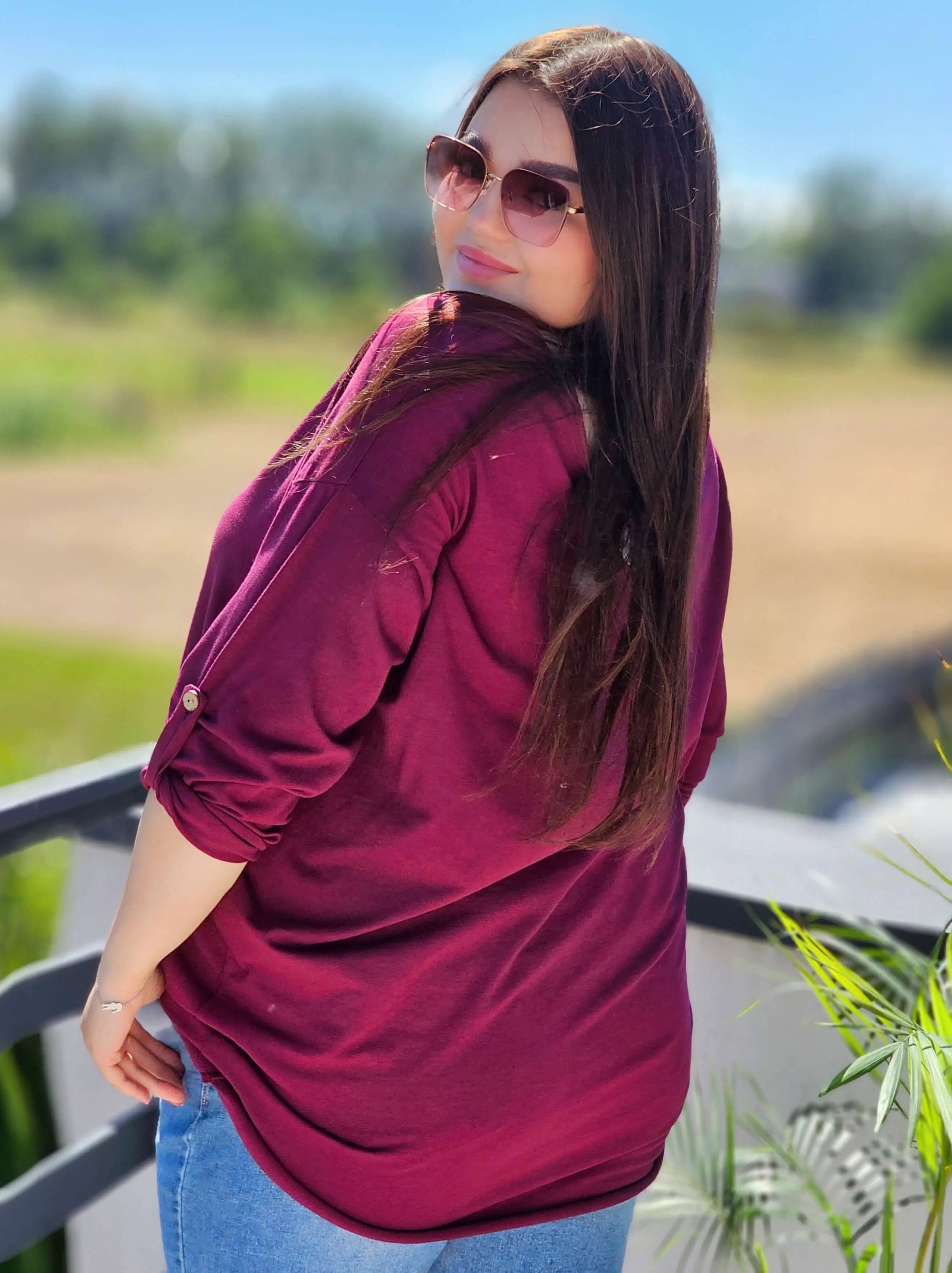 Bluzka z ozdobnym wiązaniem na plecach Stylowa XL