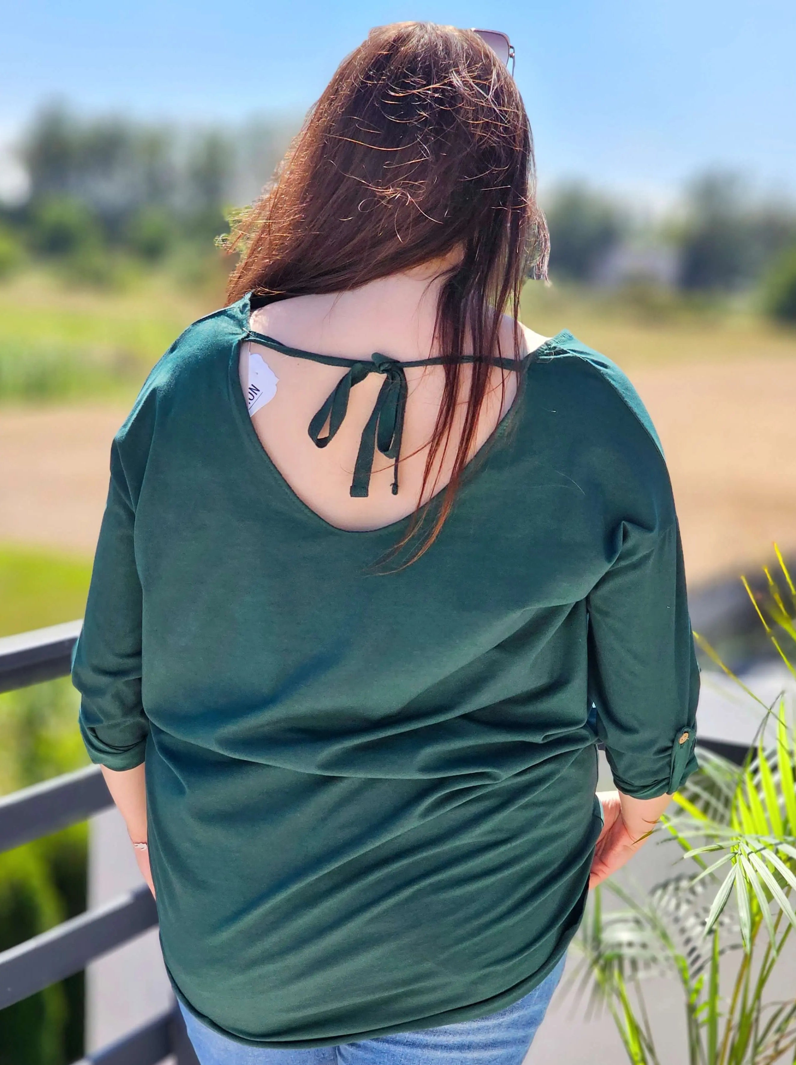 Bluzka z ozdobnym wiązaniem na plecach Stylowa XL