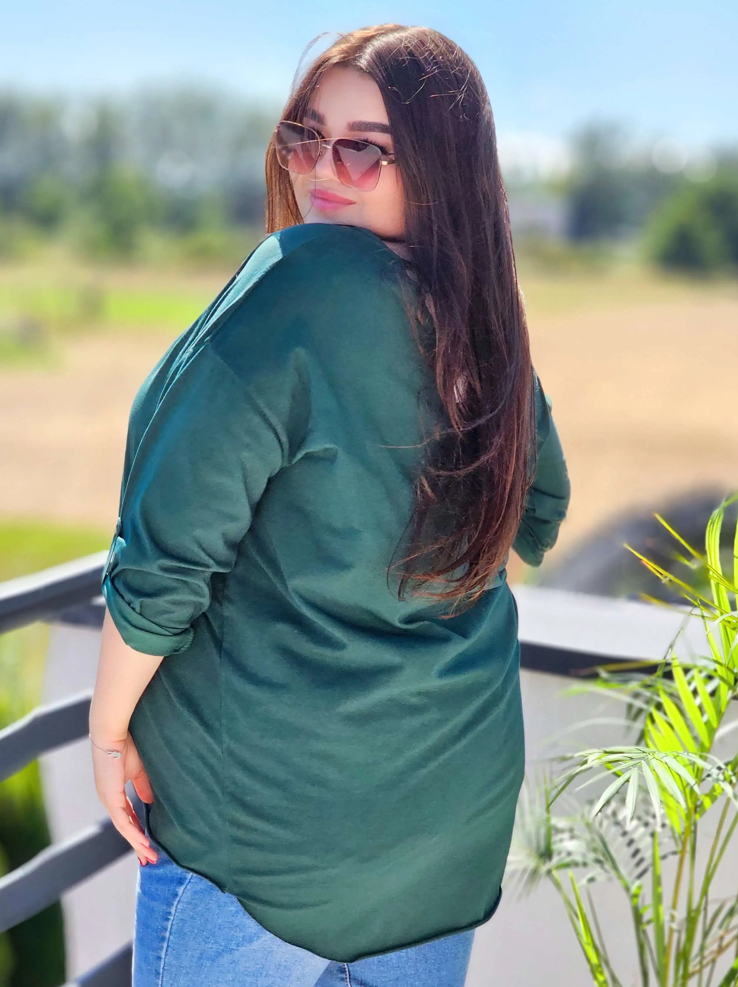 Bluzka z ozdobnym wiązaniem na plecach Stylowa XL