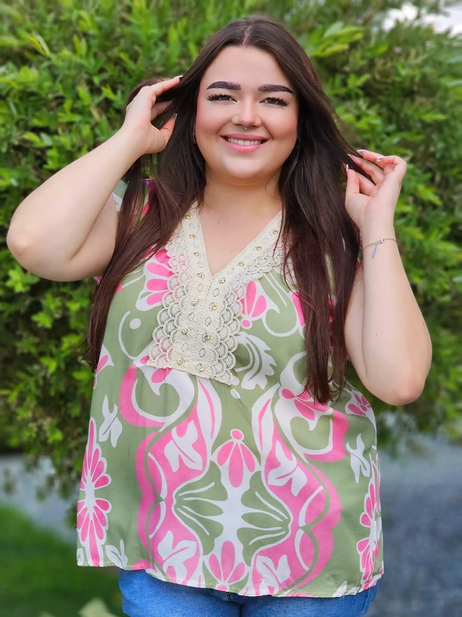 Bluzka z wzorem po całości Stylowa XL