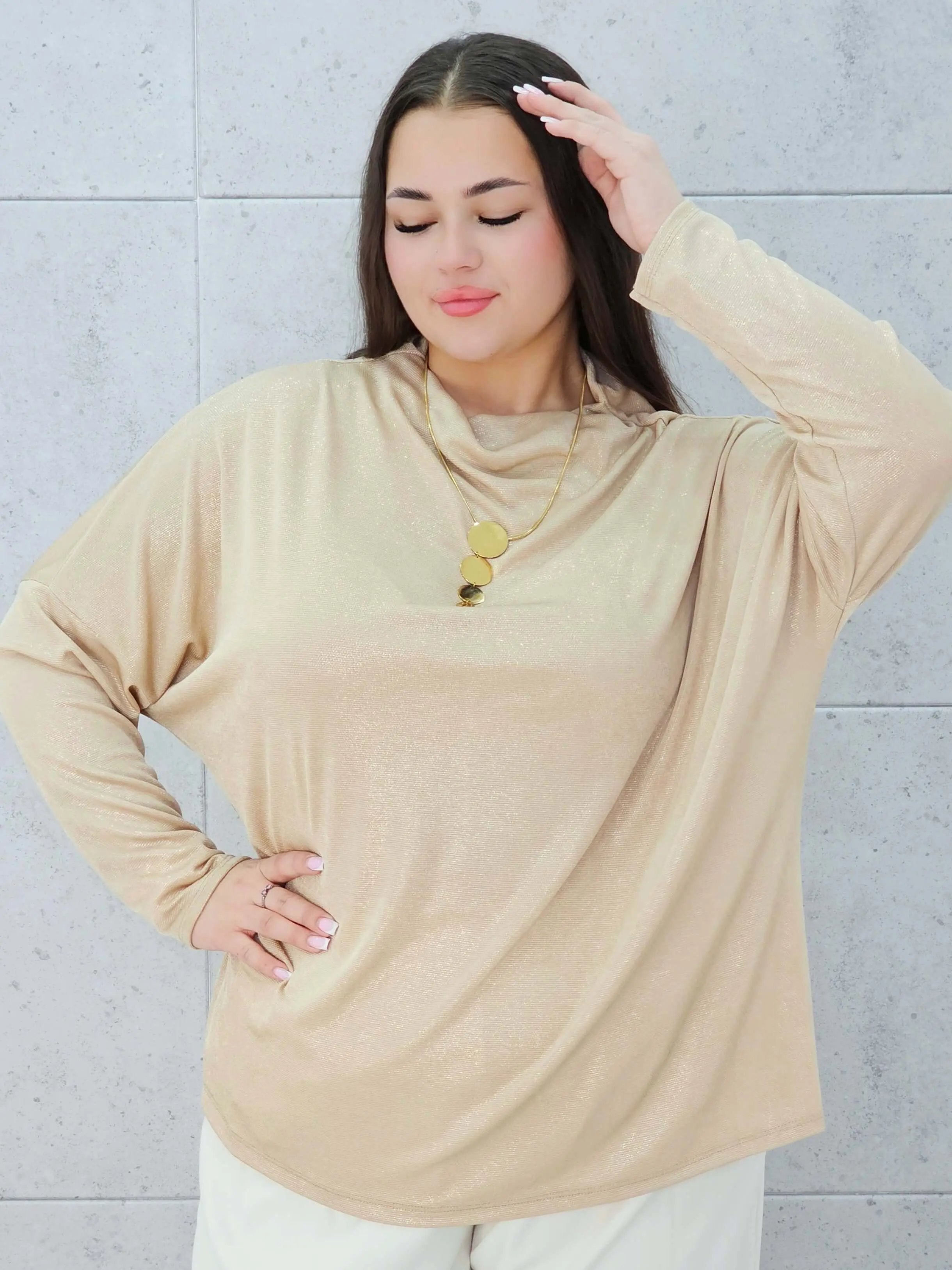 Bluzka złota z połyskiem Stylowa XL