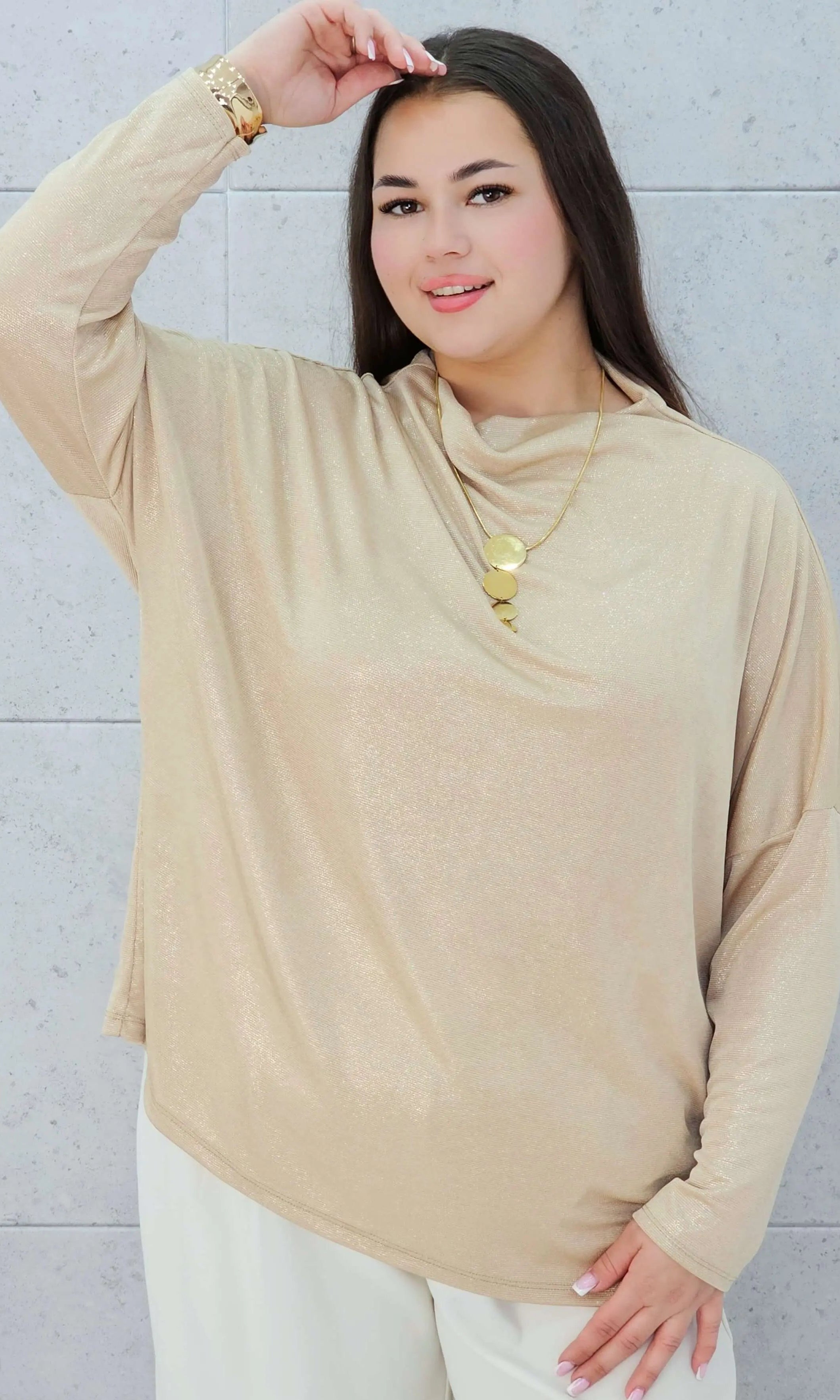 Bluzka złota z połyskiem Stylowa XL