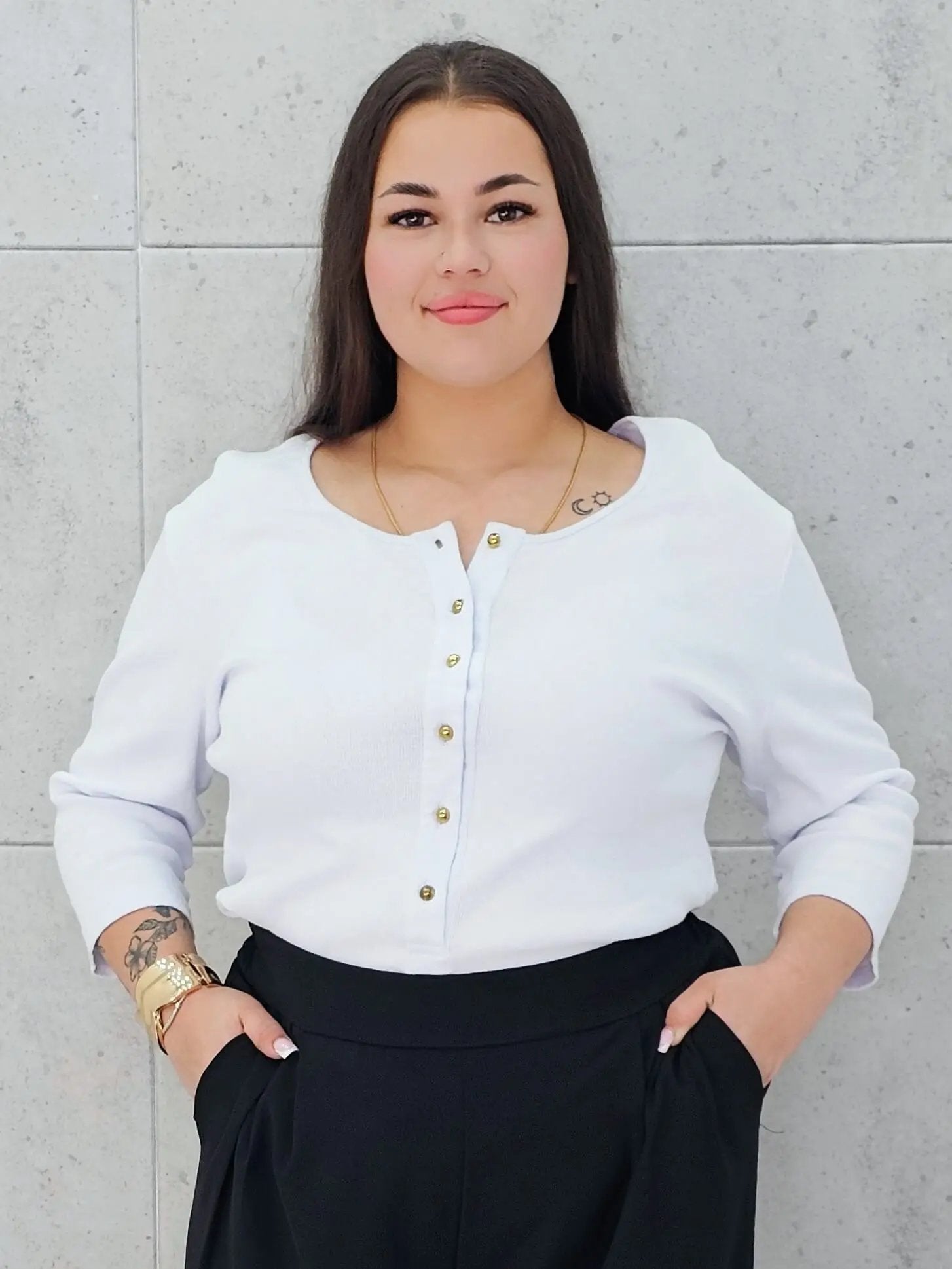 Body basic z guzikami Stylowa XL