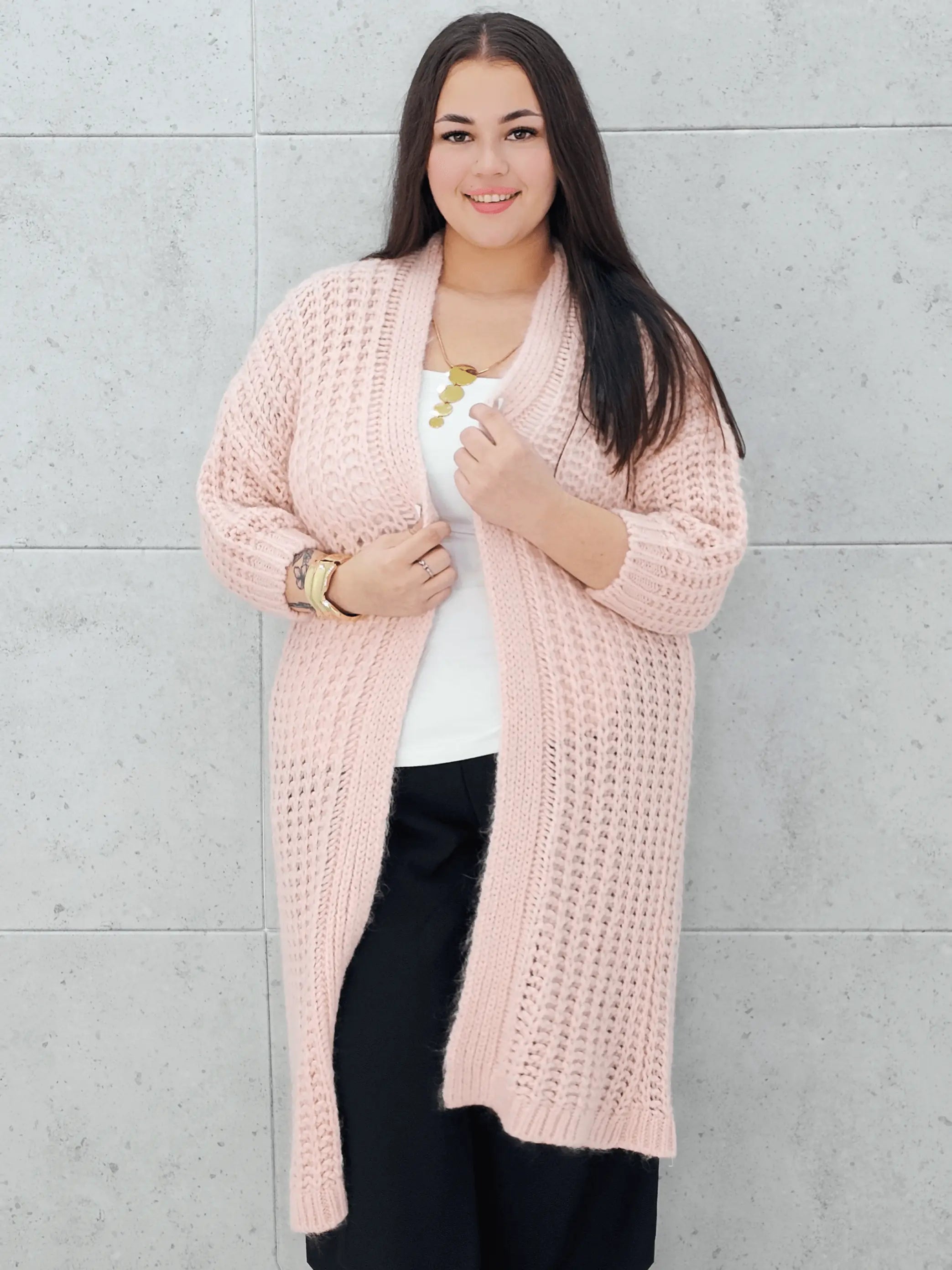 Długi kardigan plus size – modny, ciepły i wygodny sweter dla każdej kobiety Stylowa XL