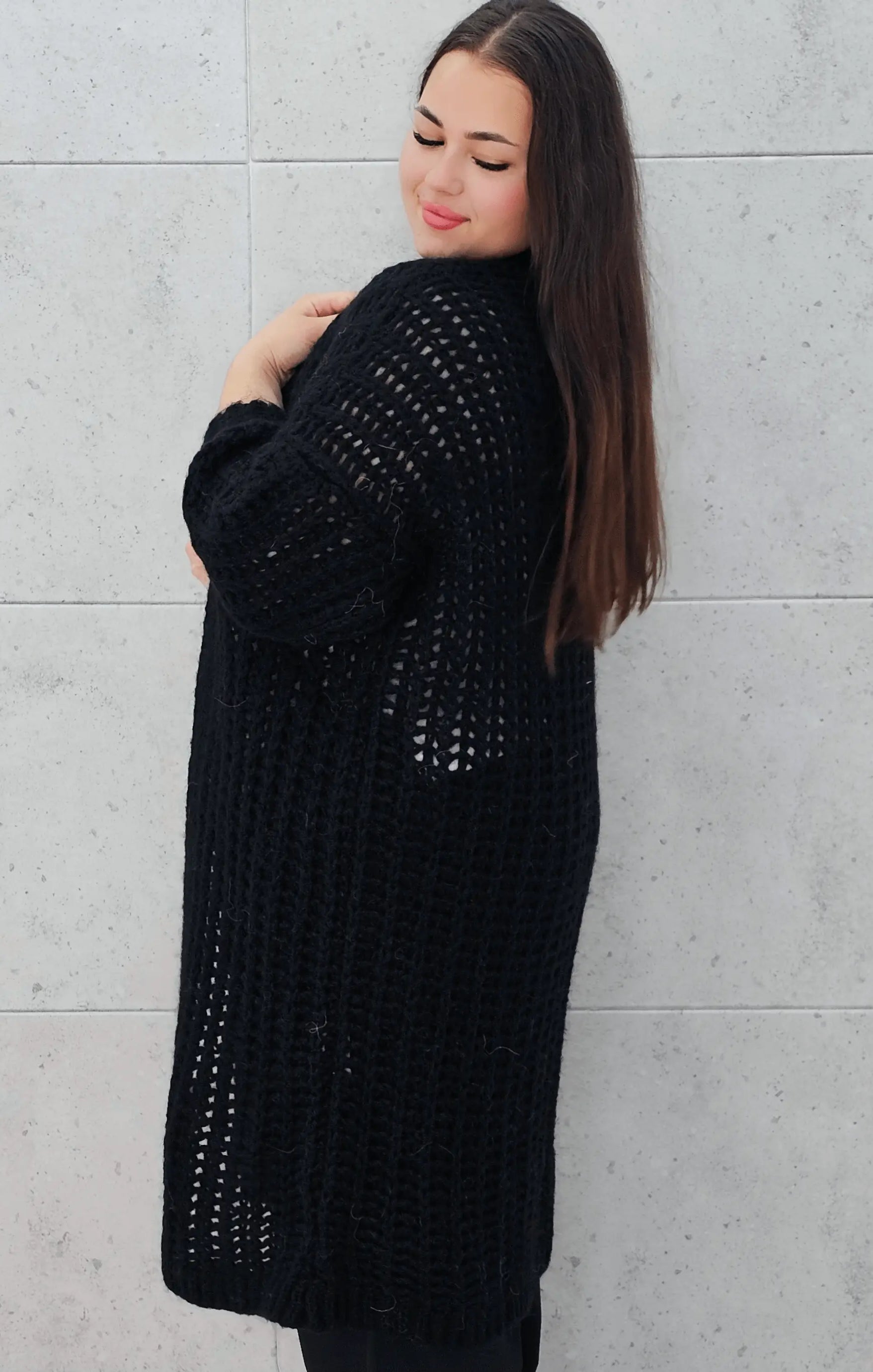Długi kardigan plus size – modny, ciepły i wygodny sweter dla każdej kobiety Stylowa XL