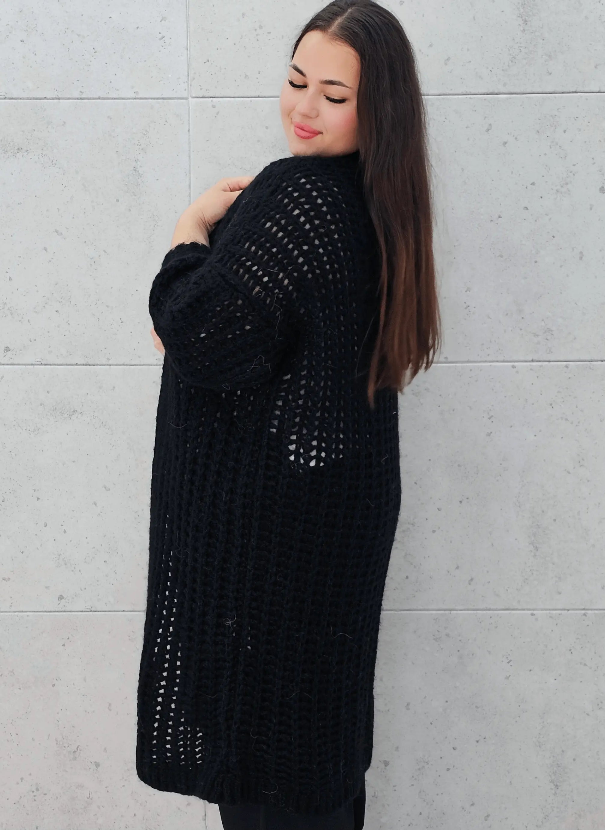 Długi kardigan plus size – modny, ciepły i wygodny sweter dla każdej kobiety Stylowa XL