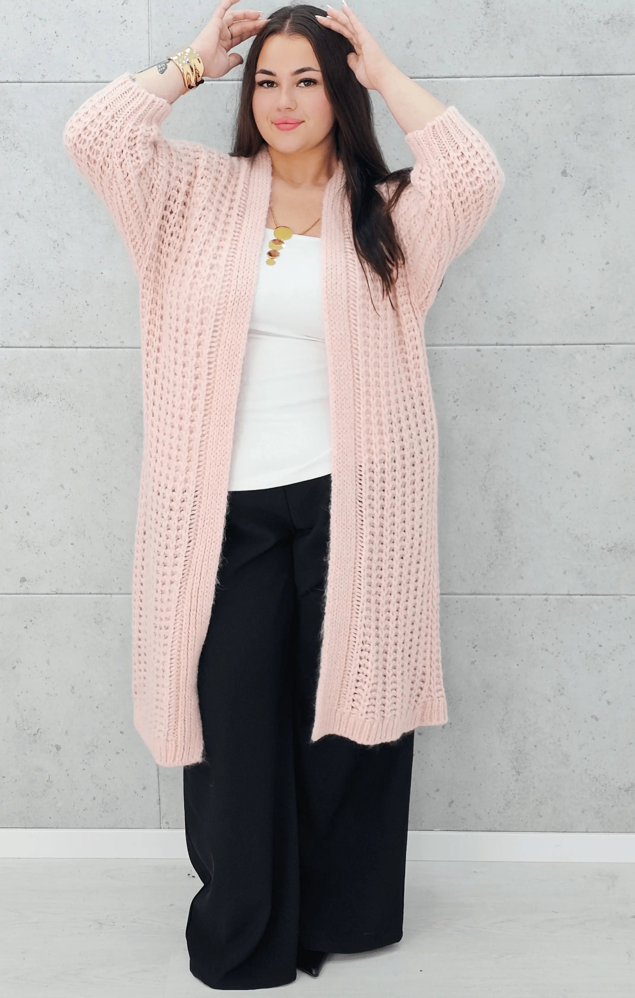 Długi kardigan plus size – modny, ciepły i wygodny sweter dla każdej kobiety Stylowa XL