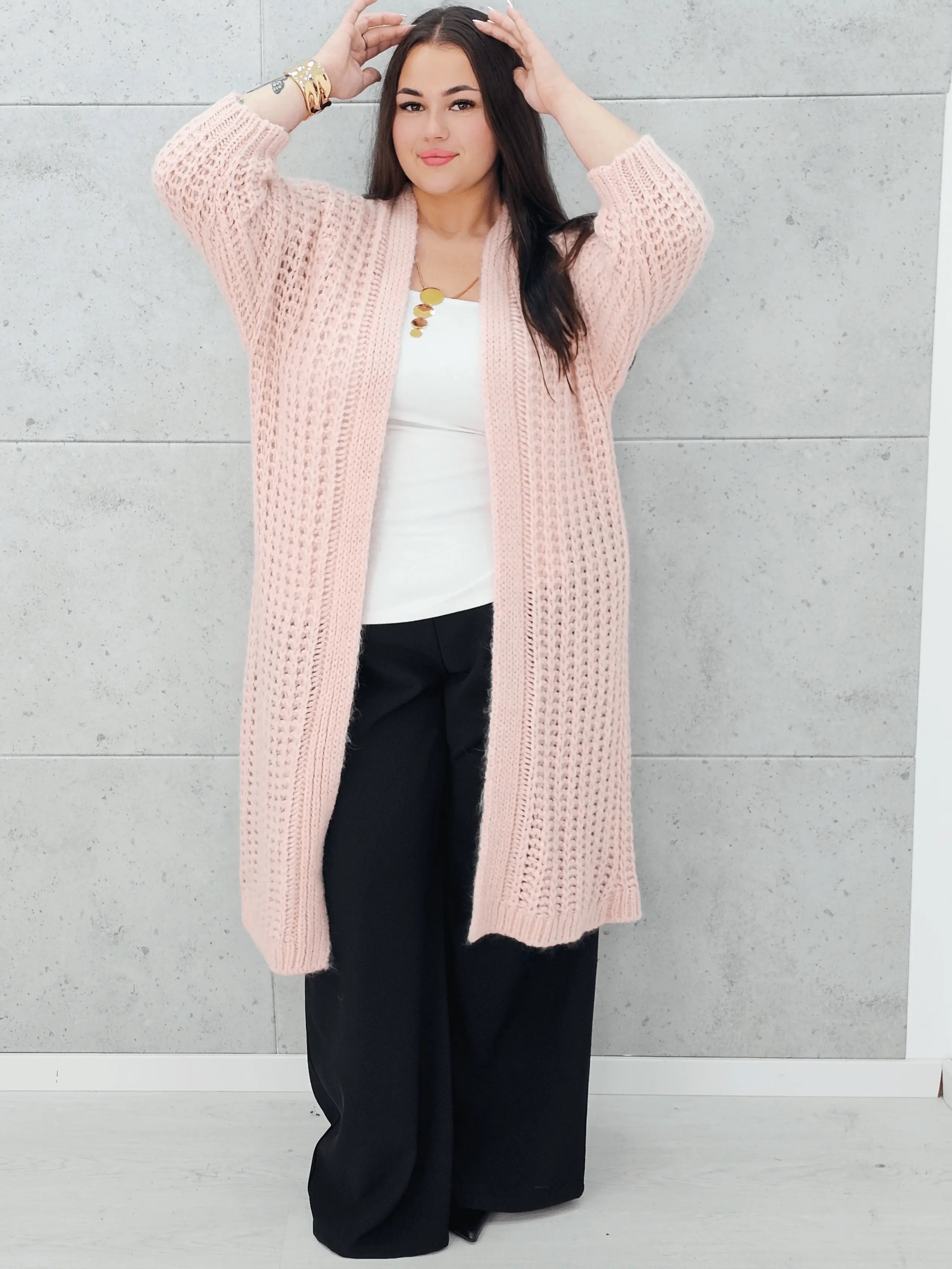 Długi kardigan plus size – modny, ciepły i wygodny sweter dla każdej kobiety Stylowa XL