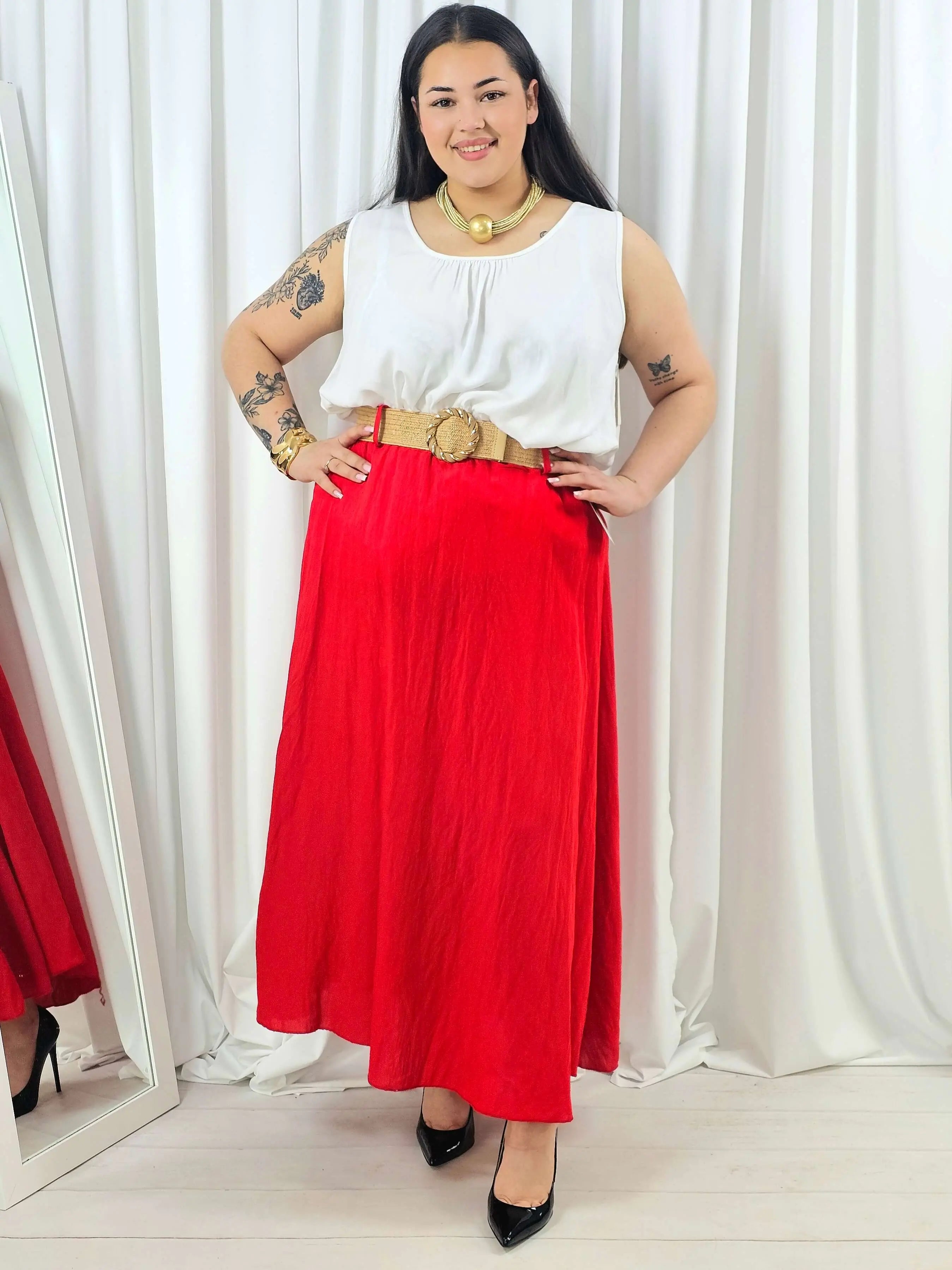 Elegancka i wygodna spódnica midi- kilka kolorów Stylowa XL