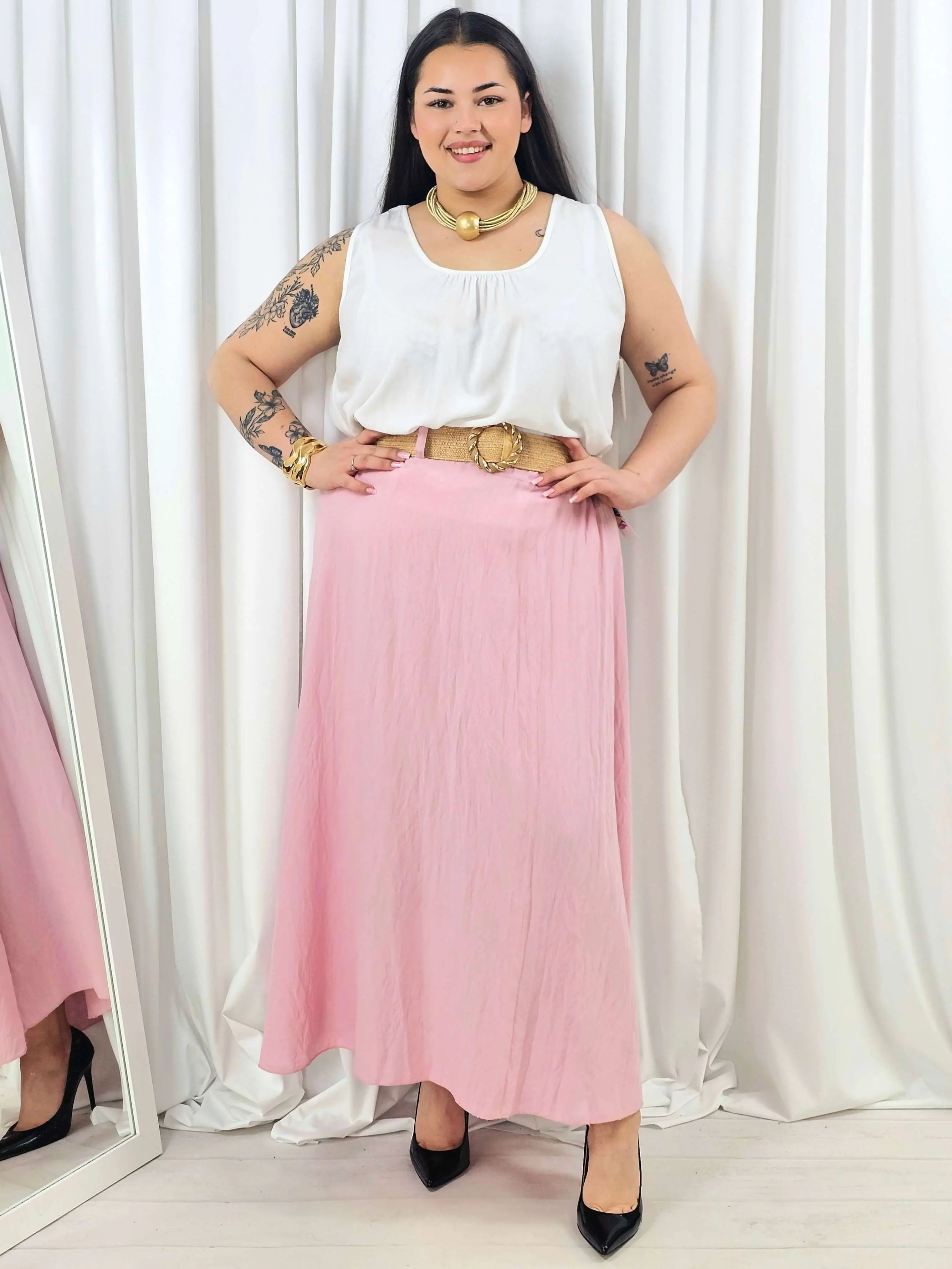 Elegancka i wygodna spódnica midi- kilka kolorów Stylowa XL