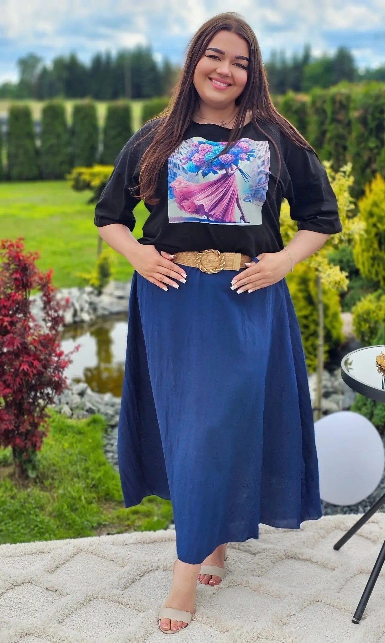 Elegancka i wygodna spódnica midi- kilka kolorów Stylowa XL